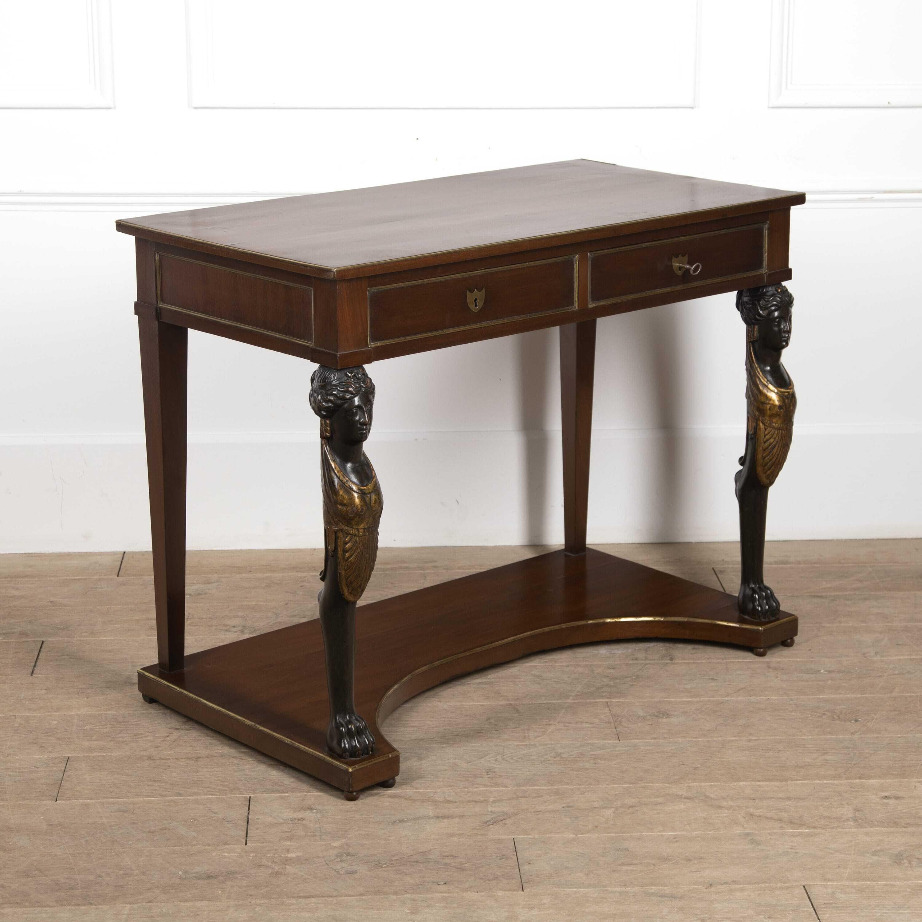 Ebonized Early 19th Century French Mahogany Console Table For Sale