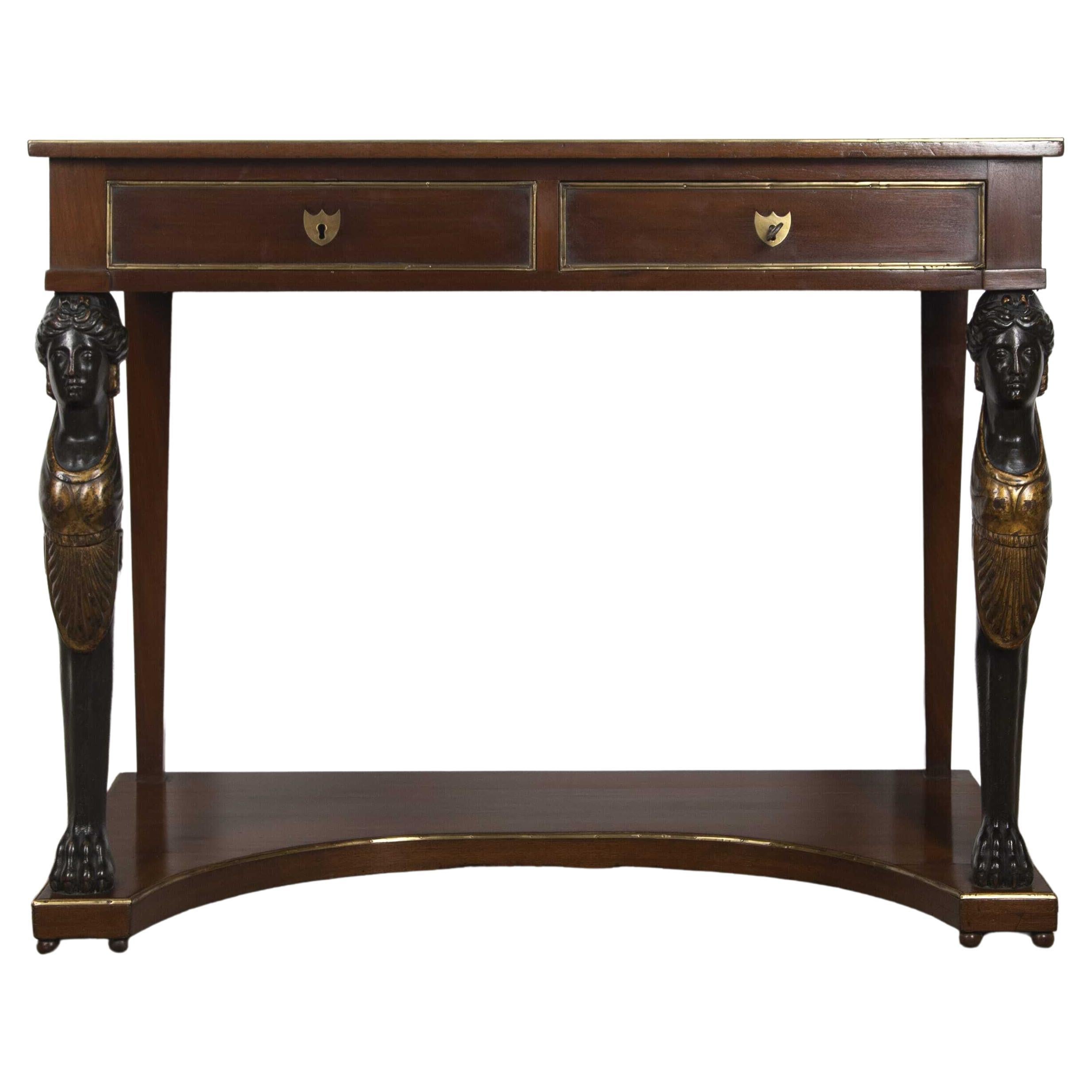 Early 19th Century French Mahogany Console Table For Sale