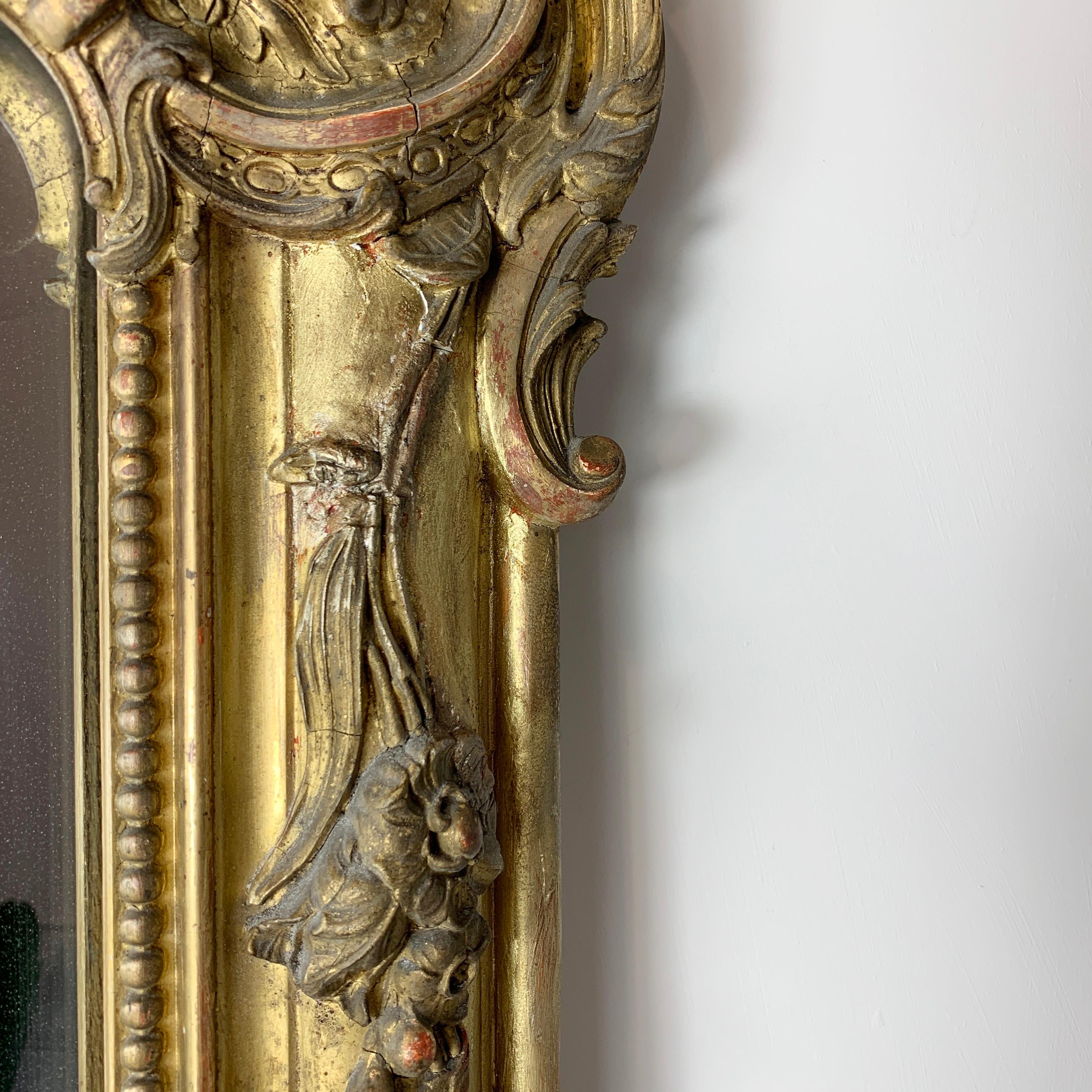 Early 19th Century French Mantle Mirror of Exceptional Proportions In Good Condition In Hastings, GB