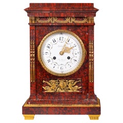 Early 19th Century French Marble Clock signed "lefebure fres 5 rue Beranger"