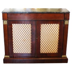 Early 19th Century French Marble Top Rosewood and Mahogany Cabinet