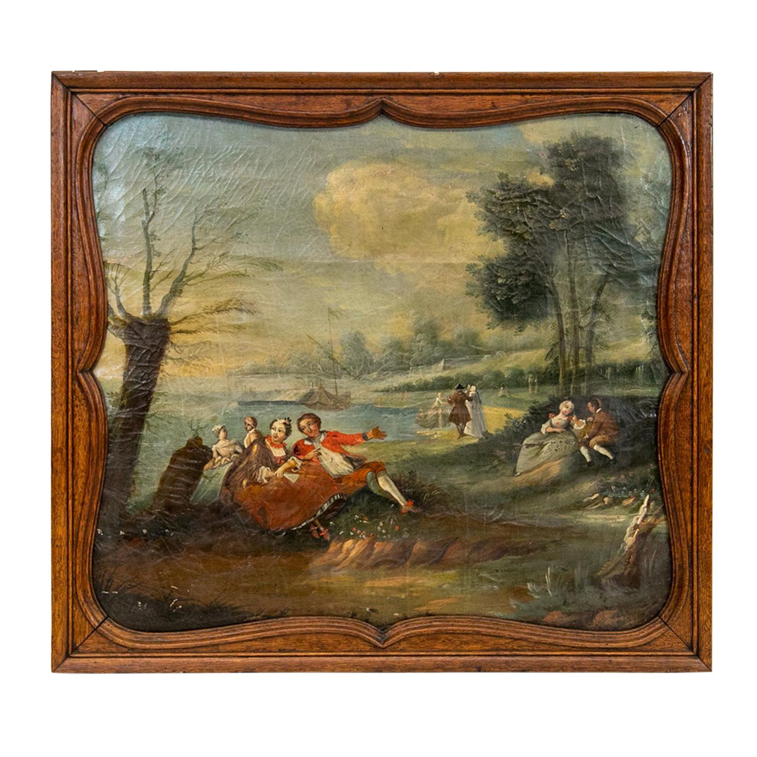 Early 19th Century French Marine Landscape Oil Painting