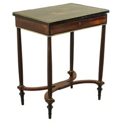 Early 19th Century French Marquetry Side Table with Angel on Chariot Lift-Up Top