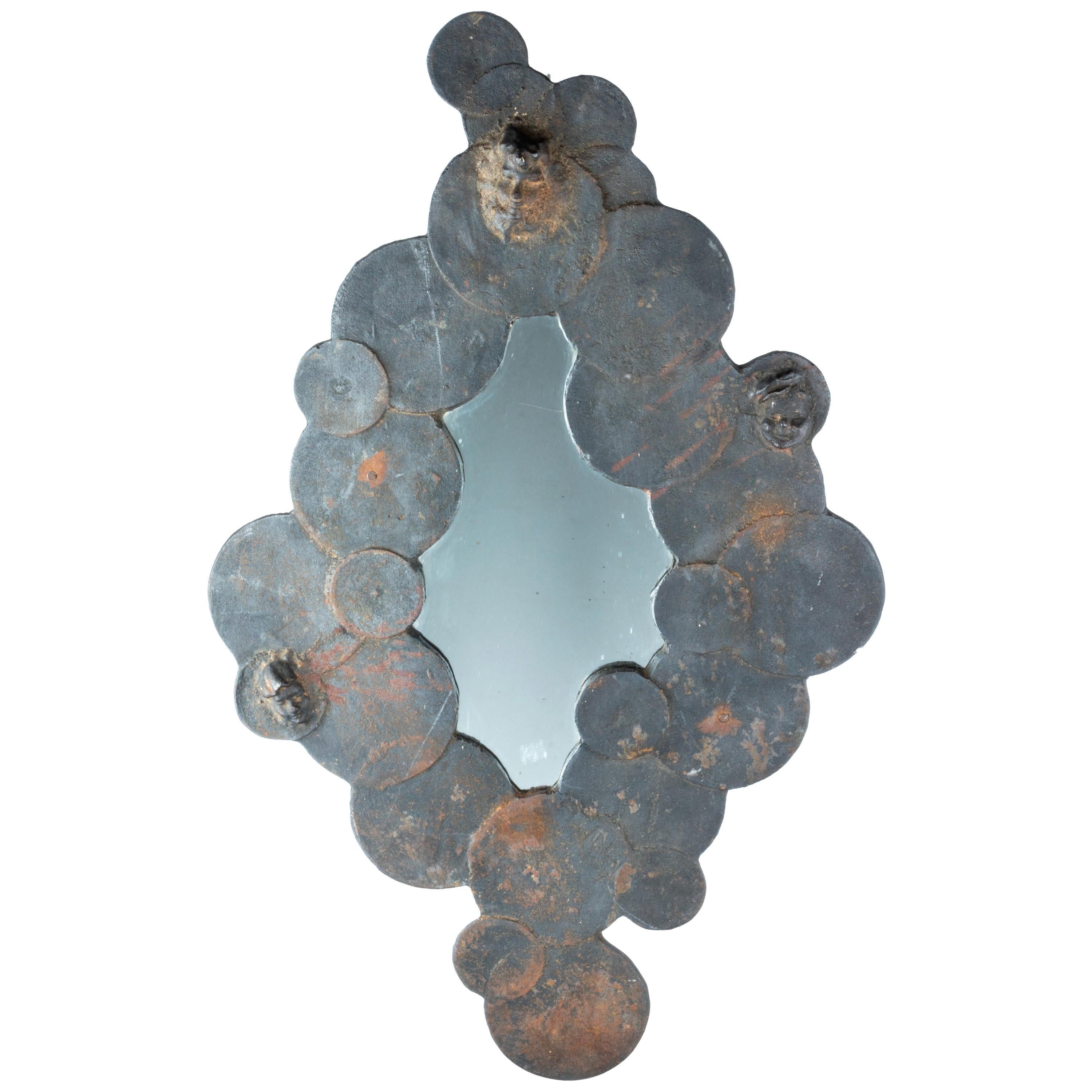 Early 19th Century French Metal Wall Mirror For Sale