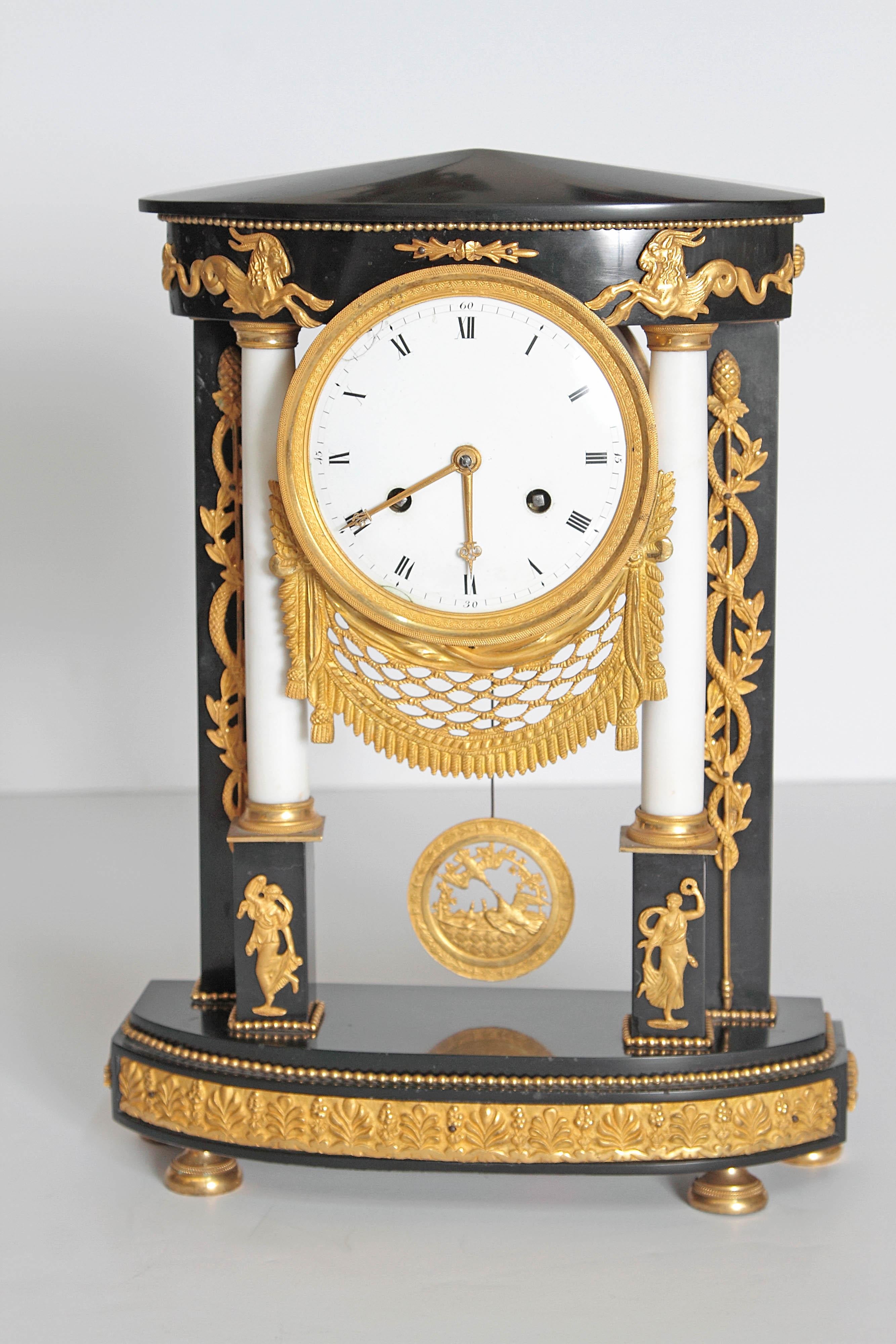 Marble Early 19th Century French Neoclassic Clock