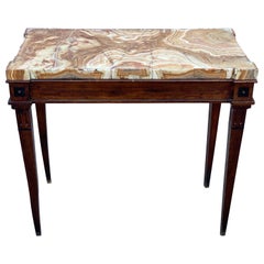 Early 19th Century French Neoclassical Console with Shaped Onyx Marble Top