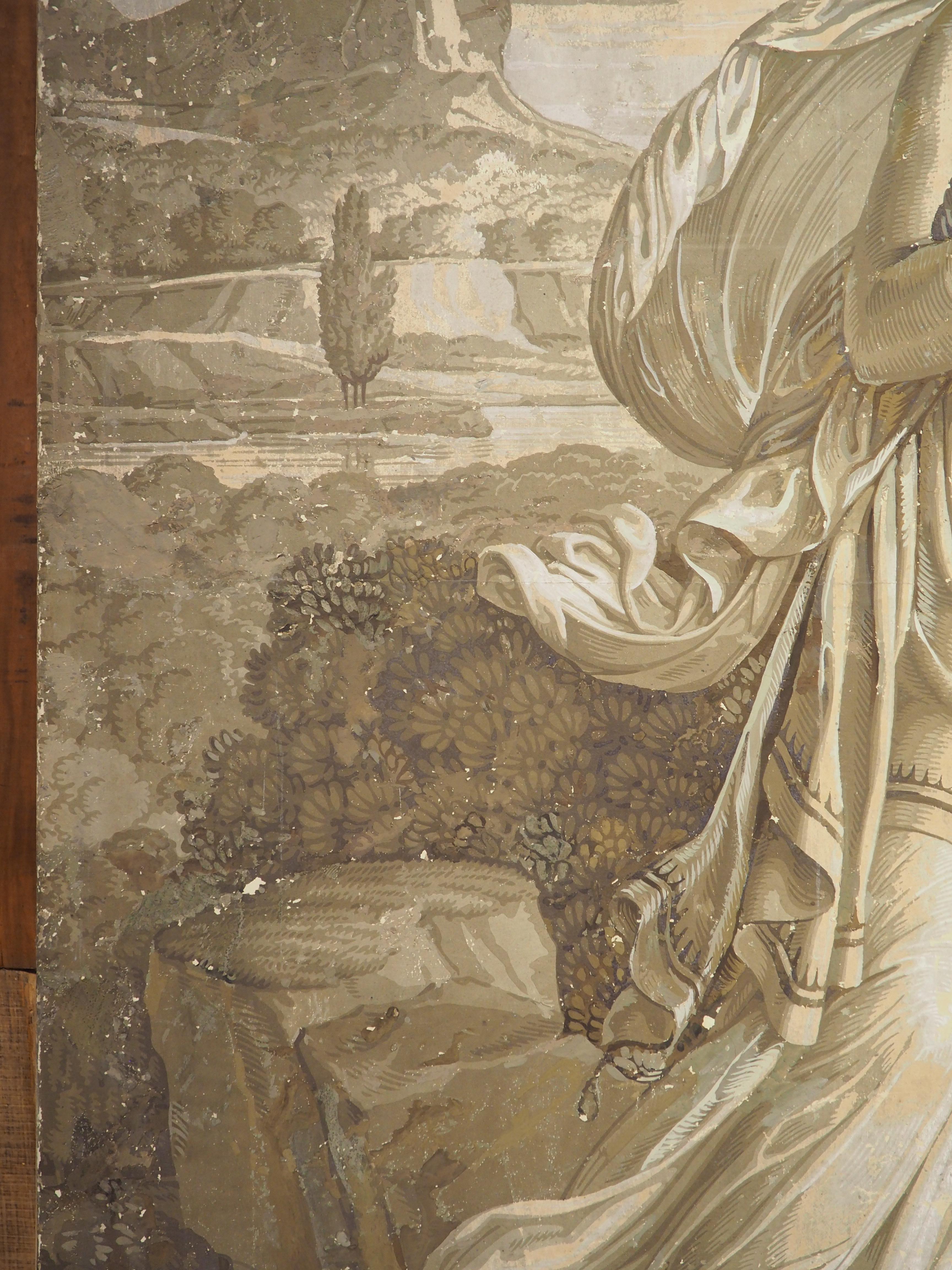 Early 19th Century French Neoclassical Grisaille Wallpaper Panel 6