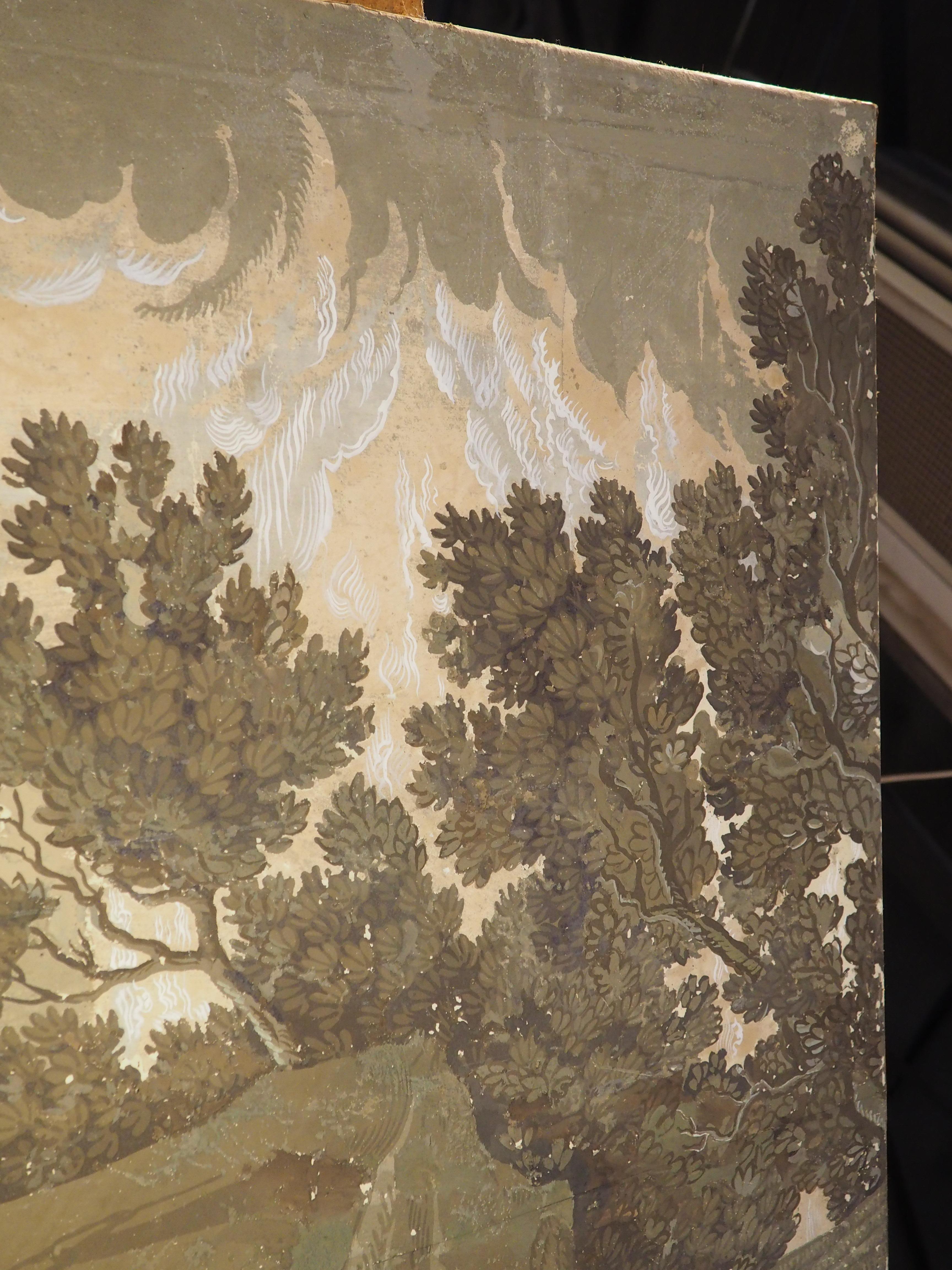 Early 19th Century French Neoclassical Grisaille Wallpaper Panel 7