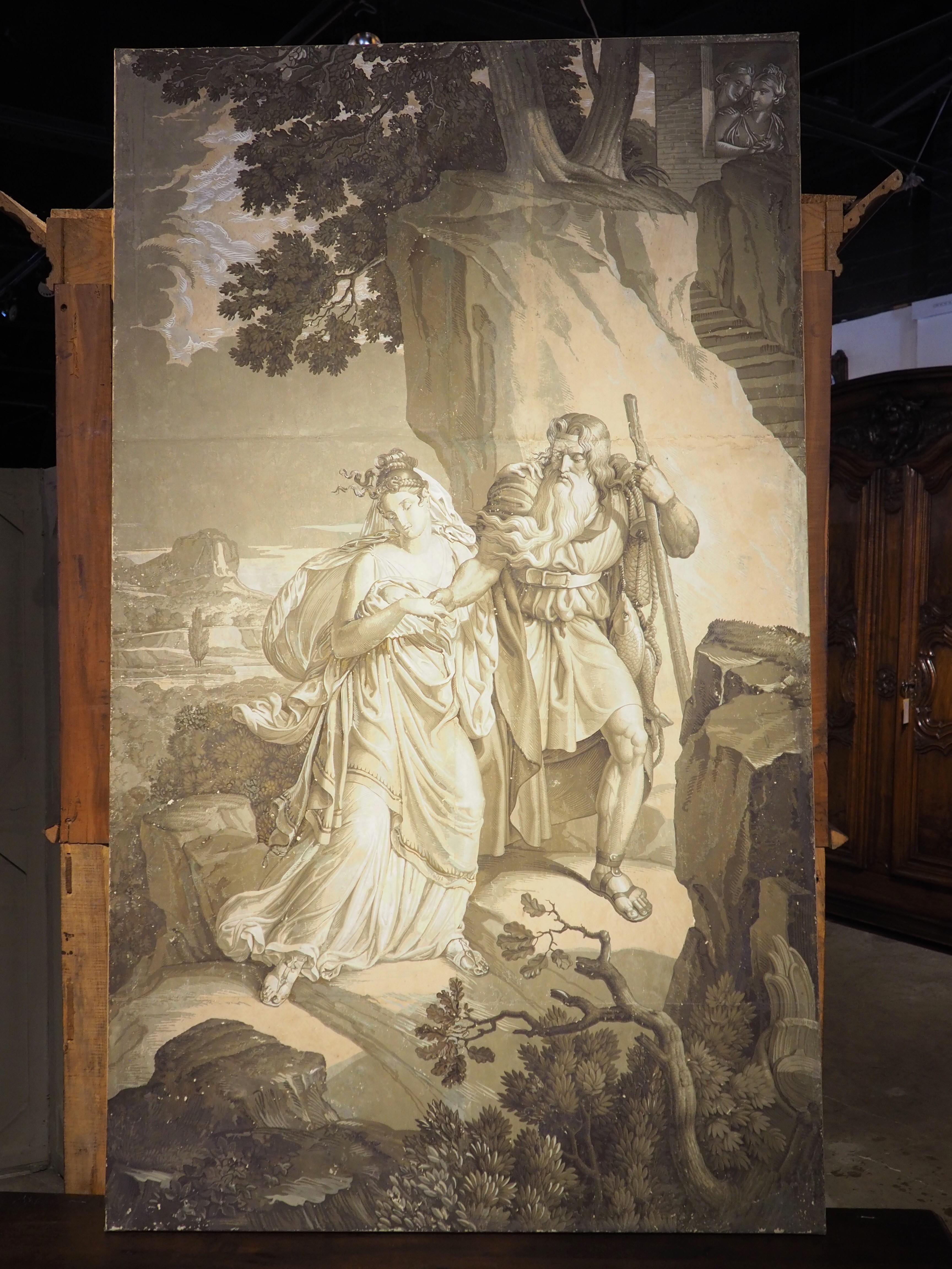 Early 19th Century French Neoclassical Grisaille Wallpaper Panel 13