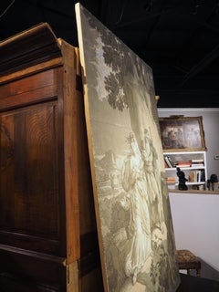 Early 19th Century French Neoclassical Grisaille Wallpaper Panel