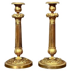 Early 19th Century French Neoclassical Ormolu Candlesticks