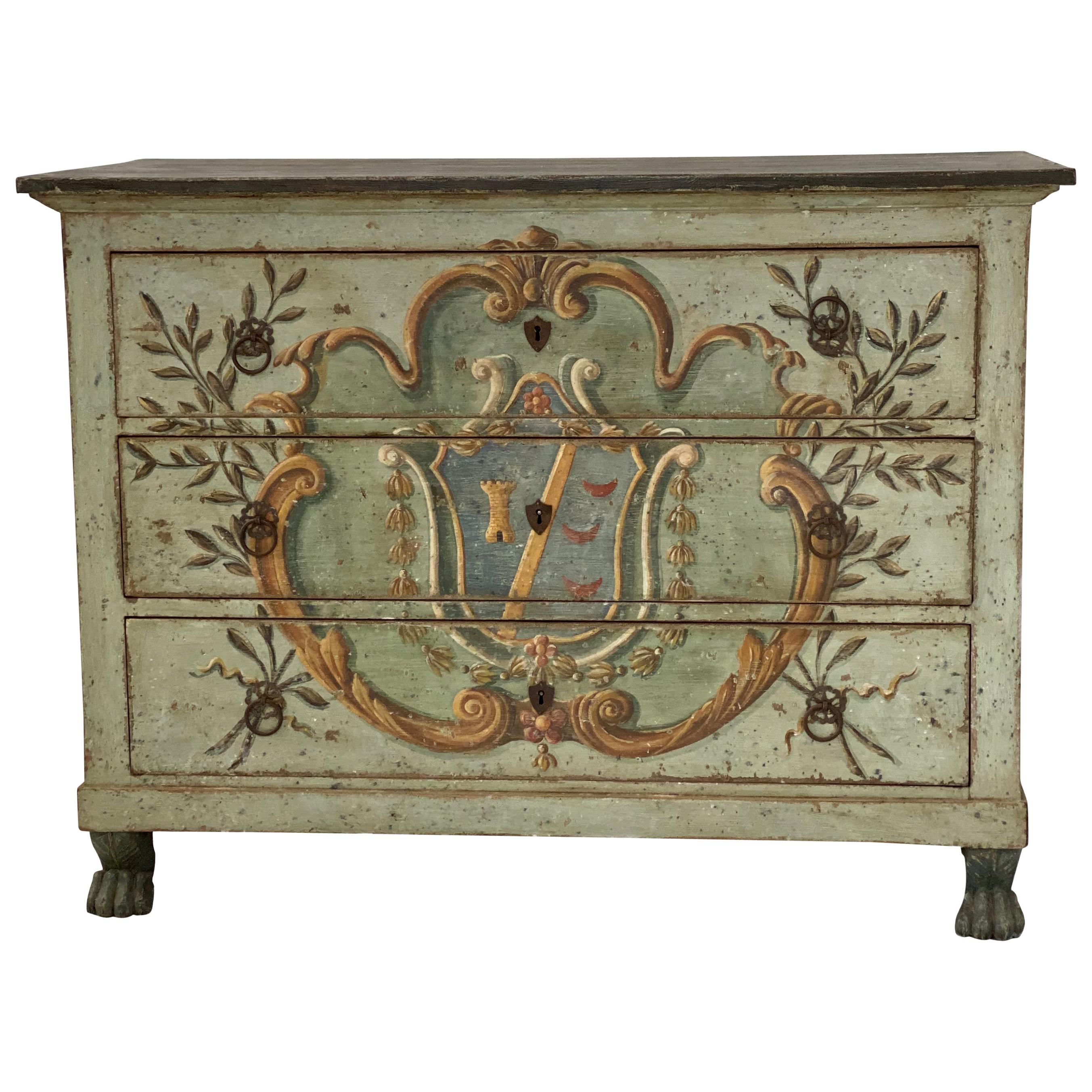 Early 19th Century French Neoclassical Painted Chest
