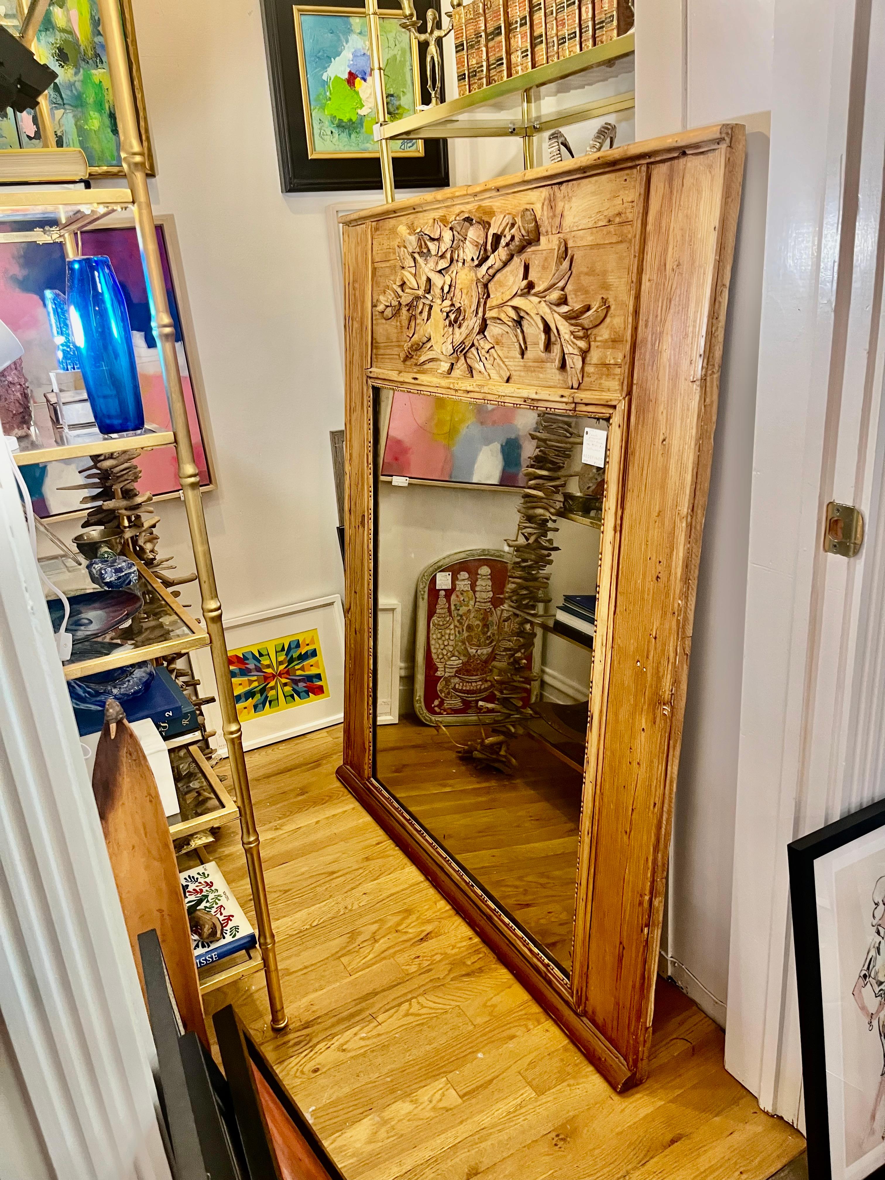 Specchio Trumeau in legno di quercia e pino dell'inizio del XIX secolo. Collection'S di Mike Bell in vendita 3