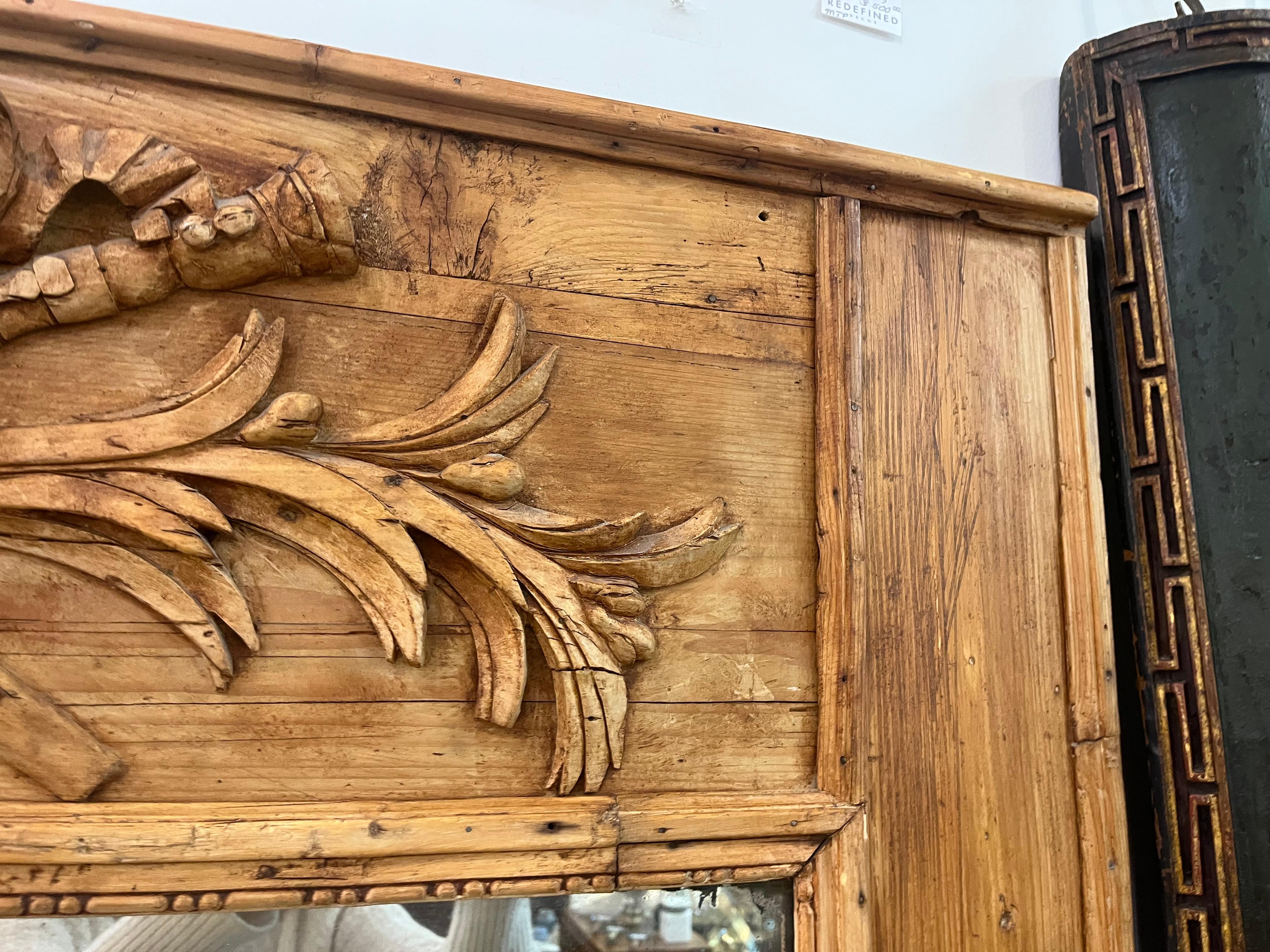 Francese Specchio Trumeau in legno di quercia e pino dell'inizio del XIX secolo. Collection'S di Mike Bell in vendita