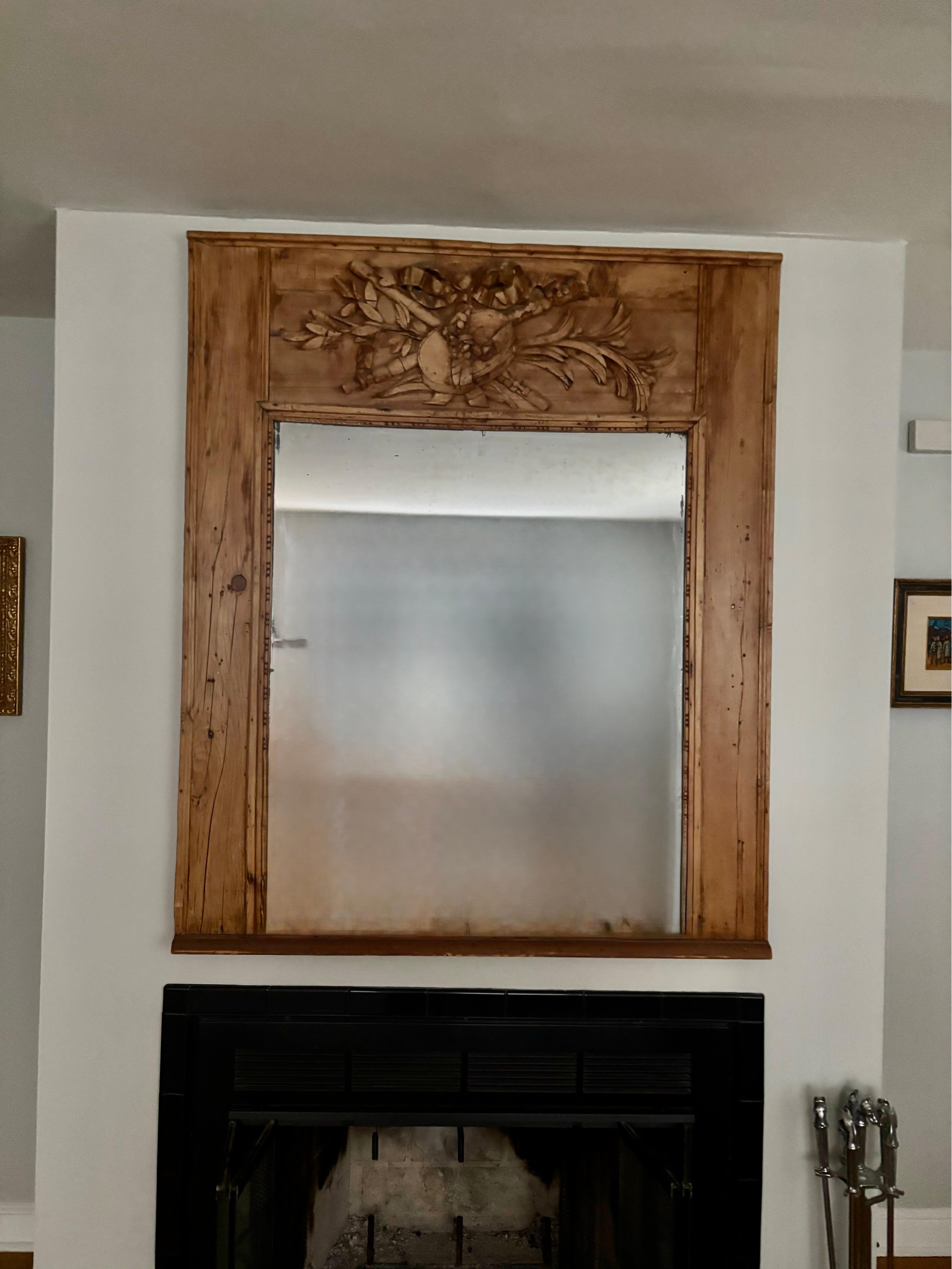 Specchio Trumeau in legno di quercia e pino dell'inizio del XIX secolo. Collection'S di Mike Bell in vendita 1