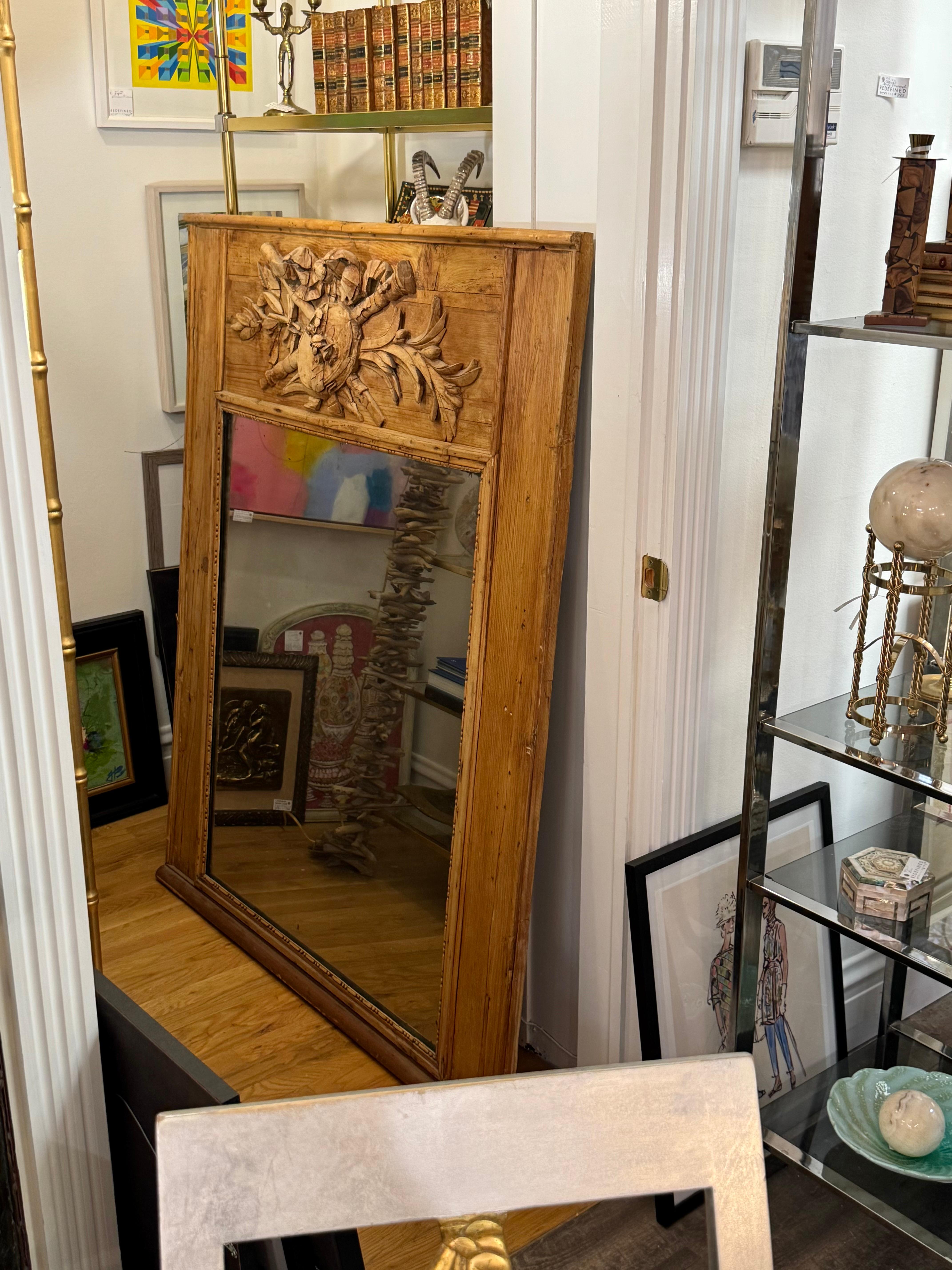 Specchio Trumeau in legno di quercia e pino dell'inizio del XIX secolo. Collection'S di Mike Bell in vendita 2