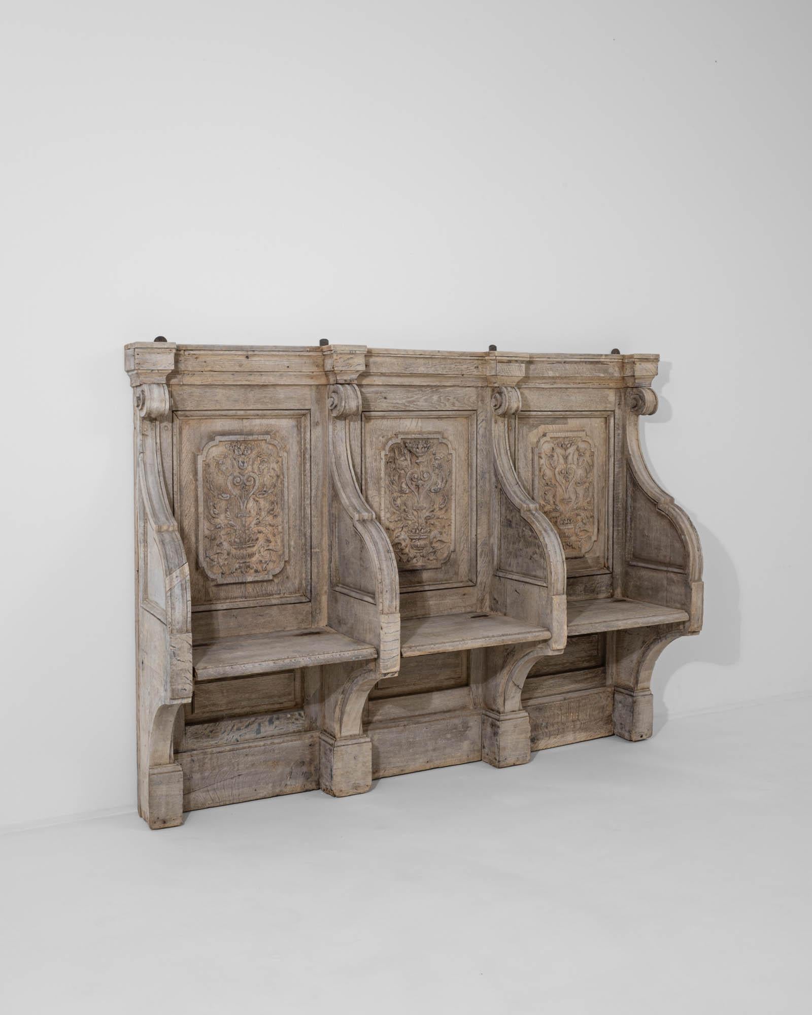 Early 19th Century French Oak Bench  2