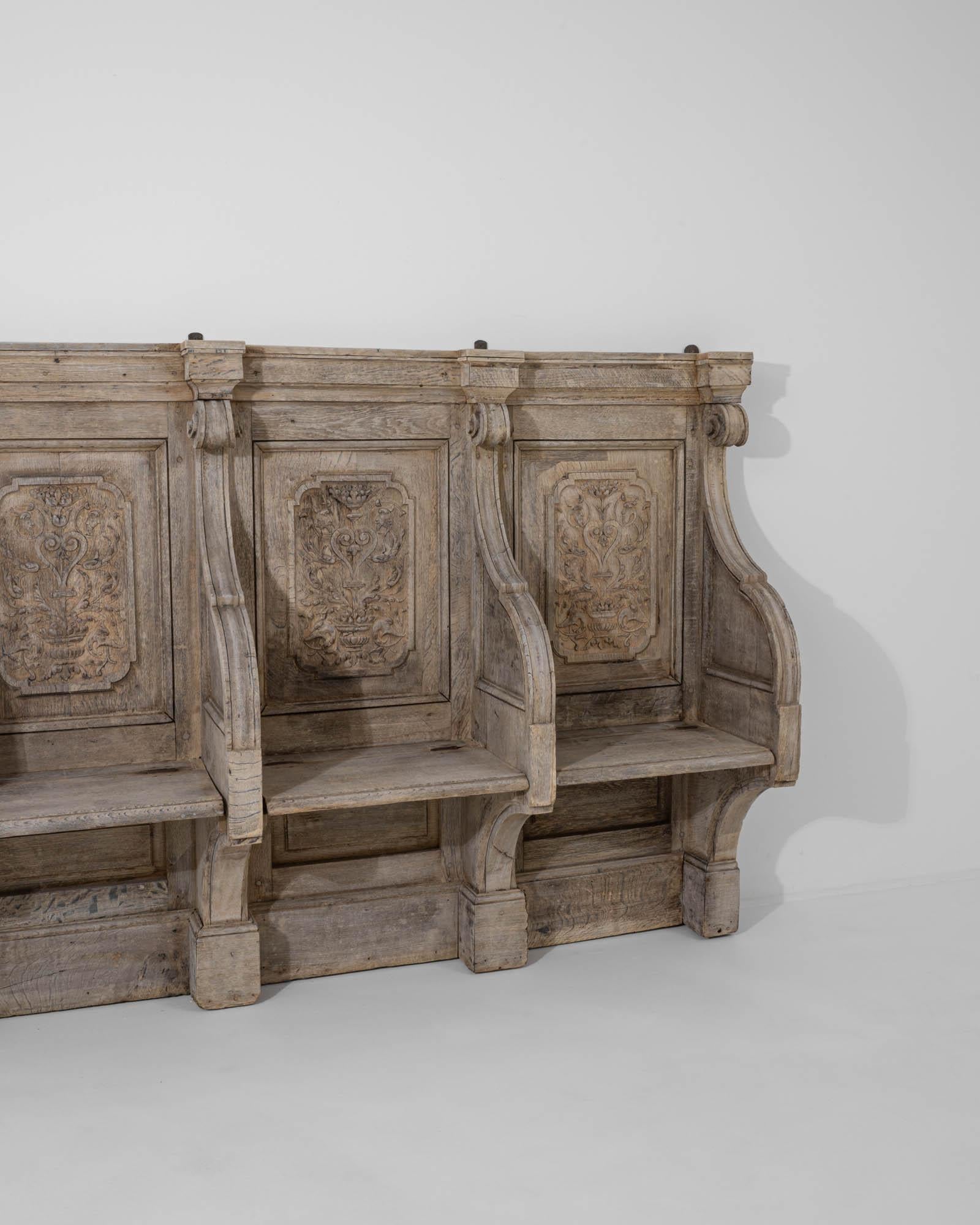 Early 19th Century French Oak Bench  3