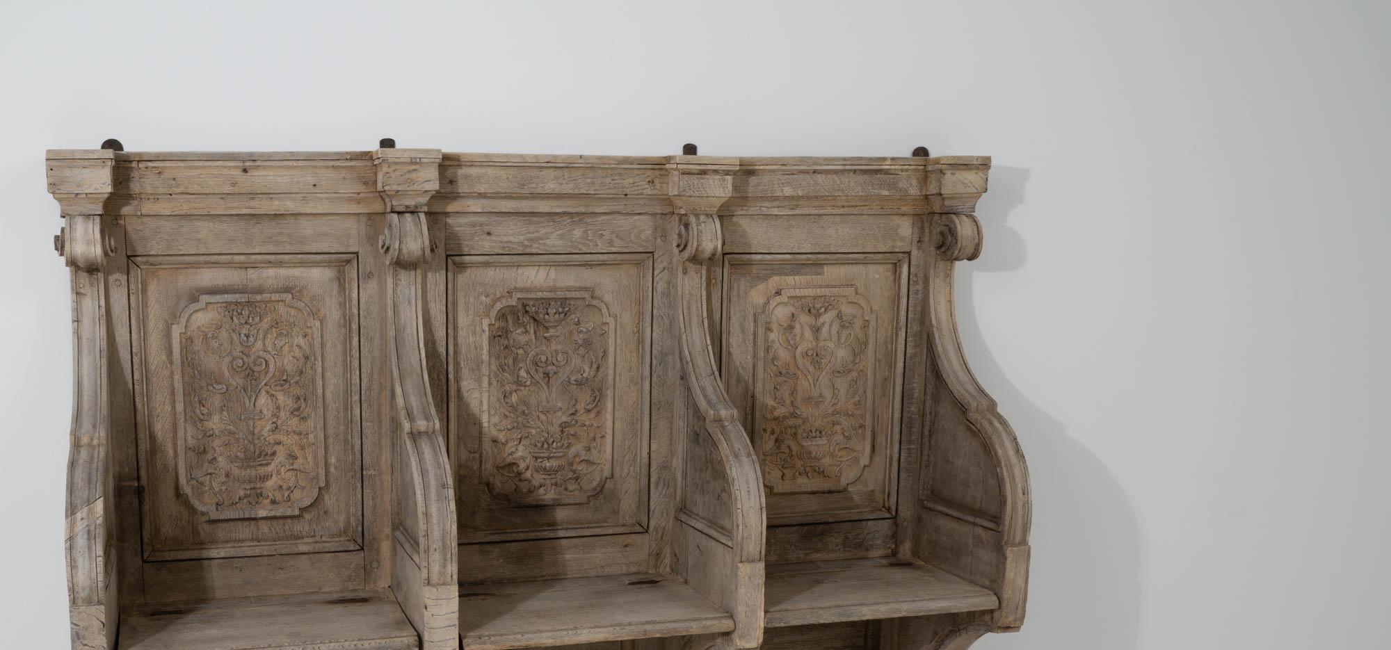 Early 19th Century French Oak Bench  4