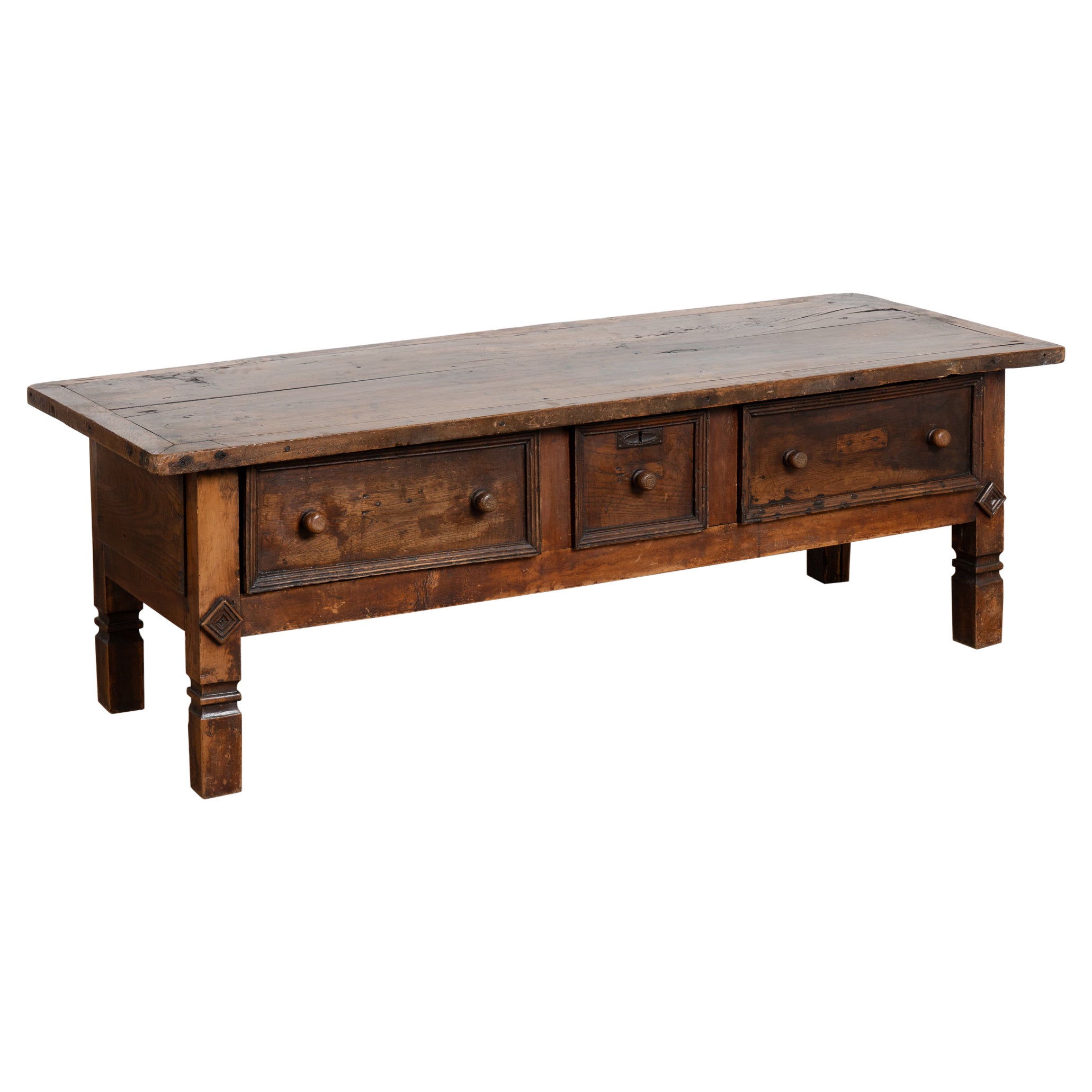 Early 19th Century French Oak Coffee Table For Sale
