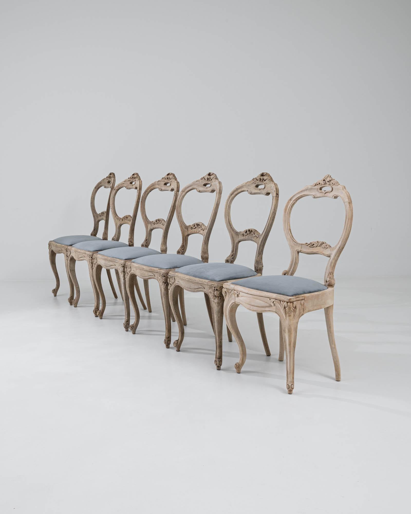 Early 19th Century French Oak Dining Chairs, Set of Six 6