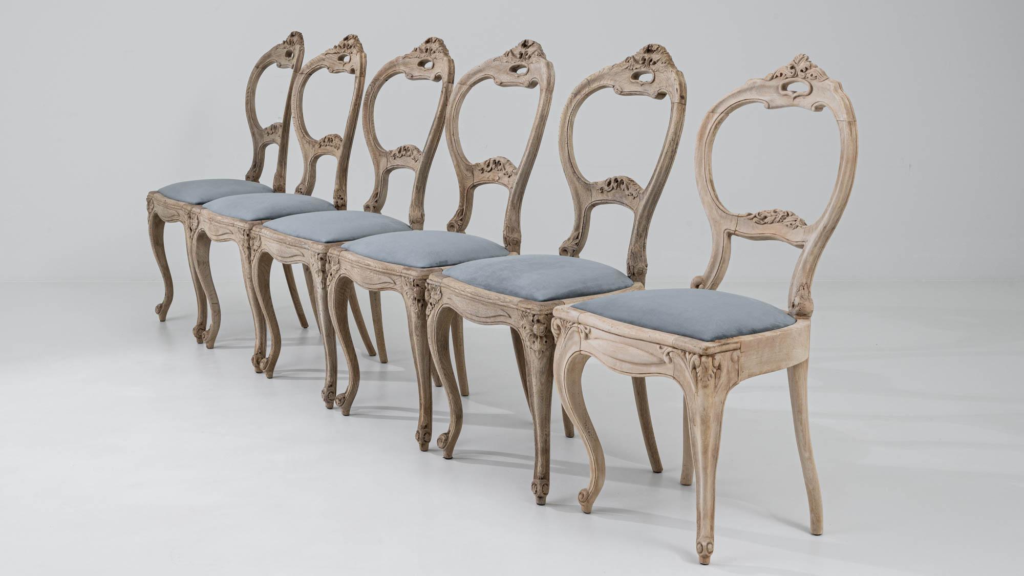 Early 19th Century French Oak Dining Chairs, Set of Six 8