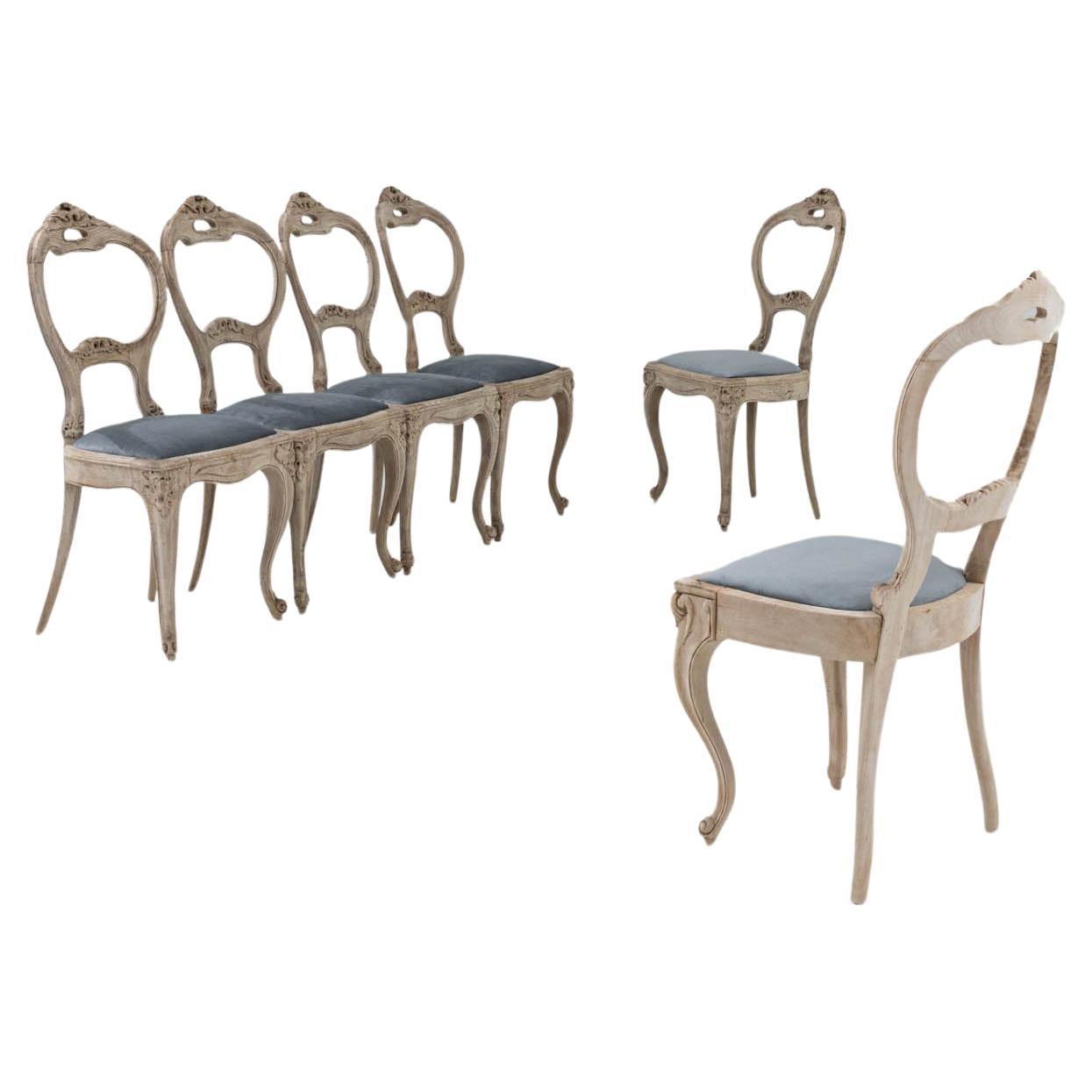 Early 19th Century French Oak Dining Chairs, Set of Six