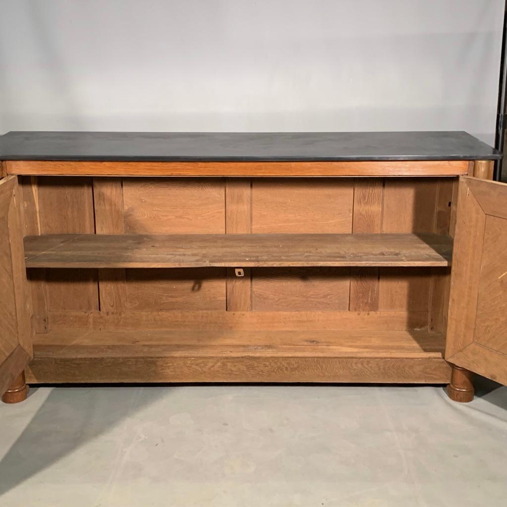 Early 19th Century French Oak Empire Sideboard with a Slate Top 5