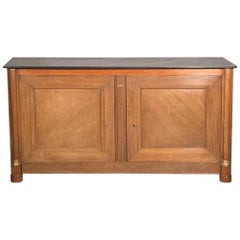 Early 19th Century French Oak Empire Sideboard with a Slate Top