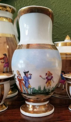 Early 19th Century French Old Paris Porcelain Tea and Chocolate Set