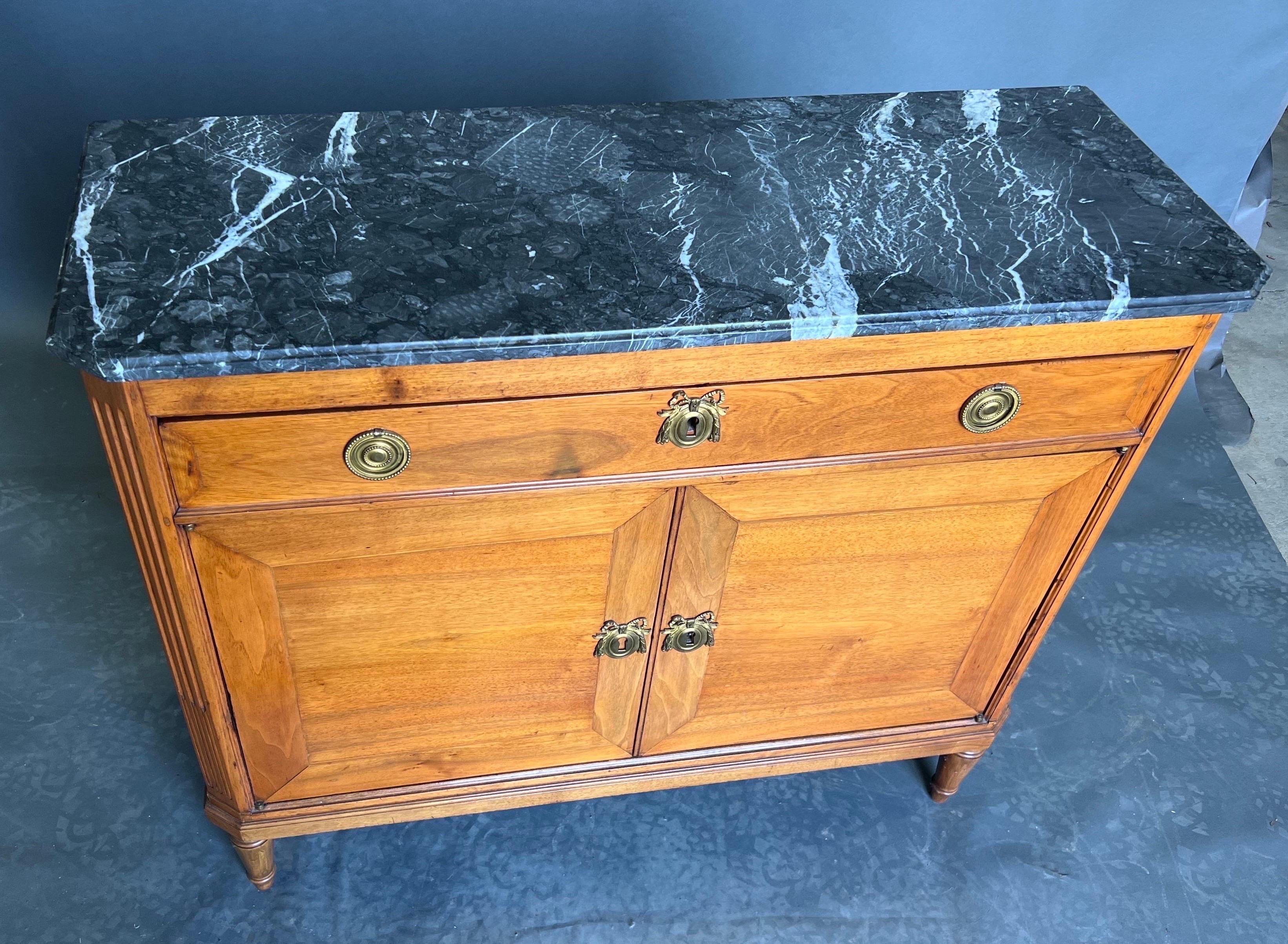 European Early 19th Century French or Baltic Neoclassical Marble Top Cabinet For Sale