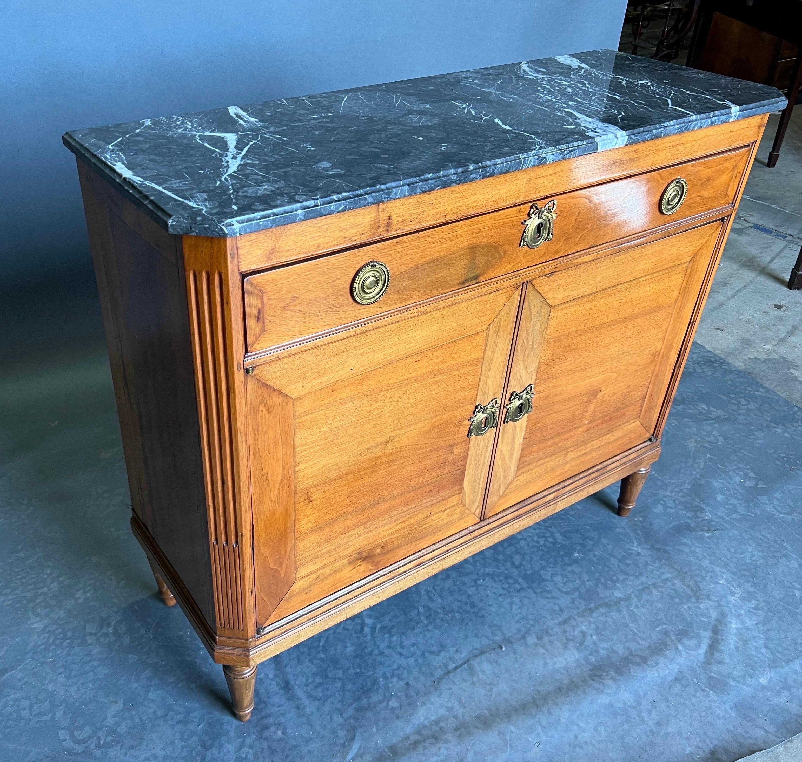 Early 19th Century French or Baltic Neoclassical Marble Top Cabinet In Good Condition For Sale In Charleston, SC