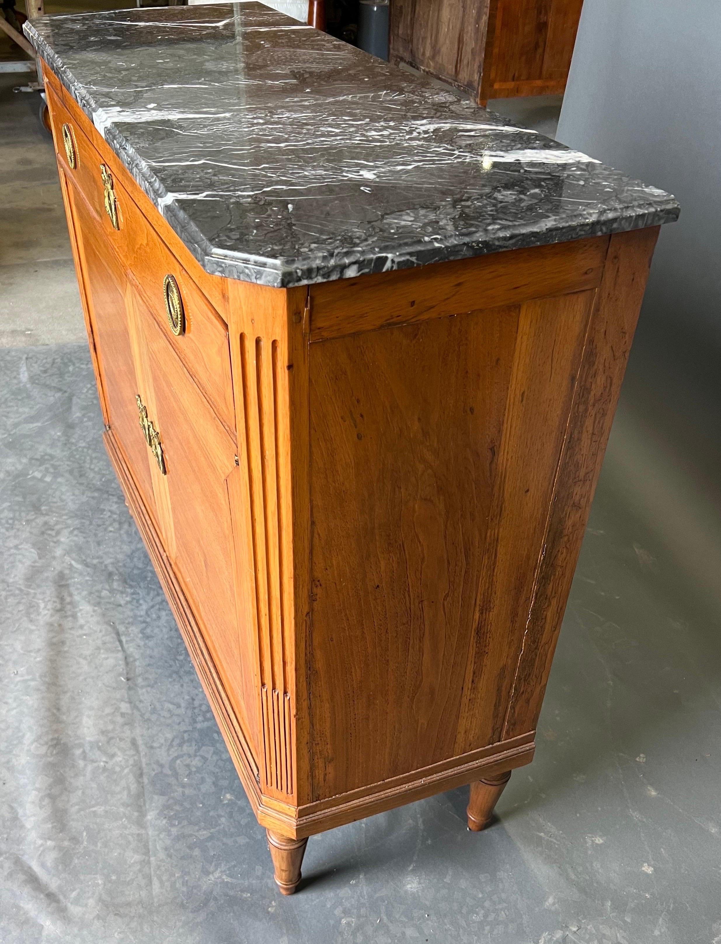 Early 19th Century French or Baltic Neoclassical Marble Top Cabinet For Sale 1