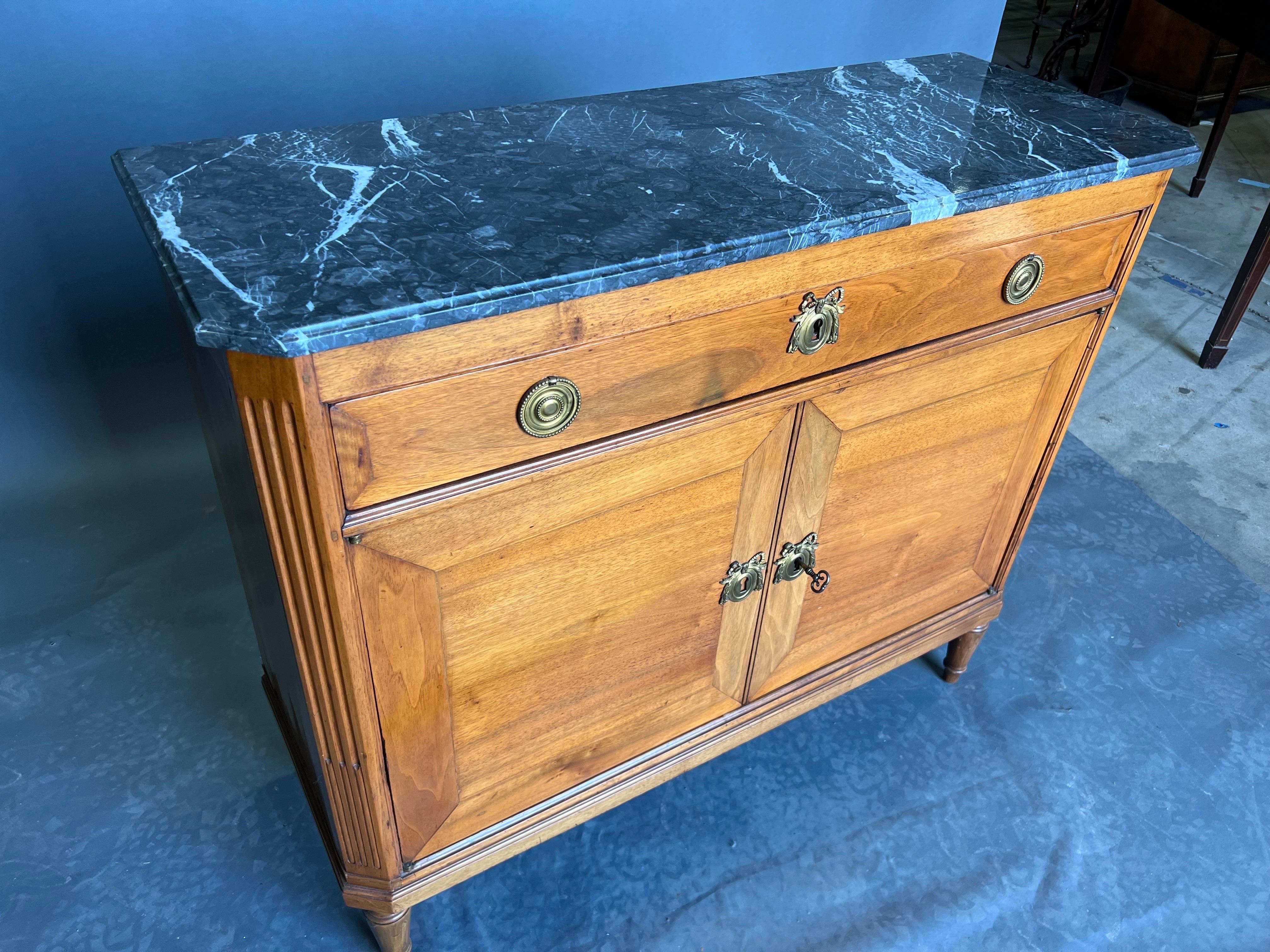 Early 19th Century French or Baltic Neoclassical Marble Top Cabinet For Sale 5