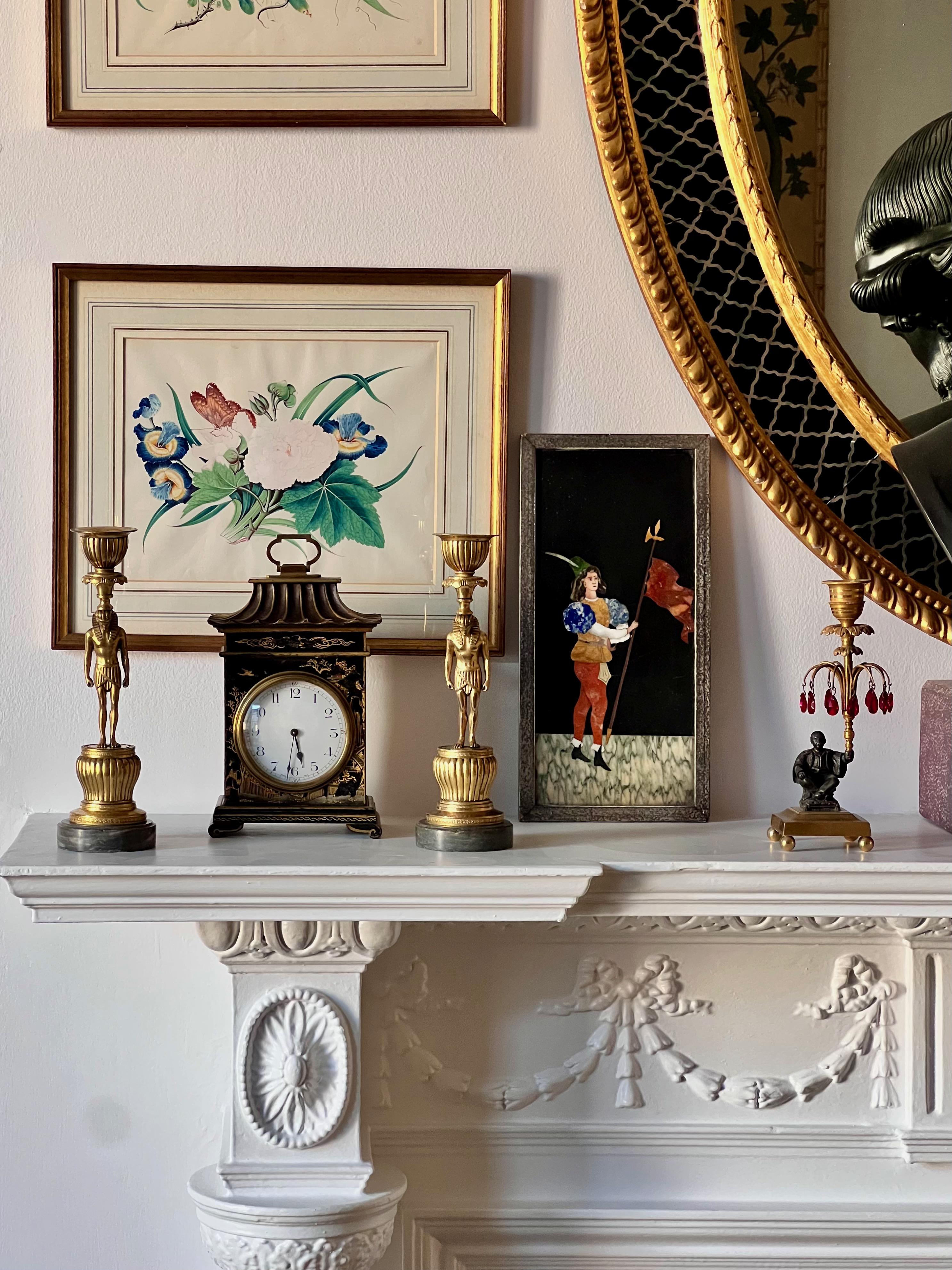 Candelieri francesi del XIX secolo in ormolu egiziano, CIRCA 1810 In condizioni buone in vendita a Richmond, London