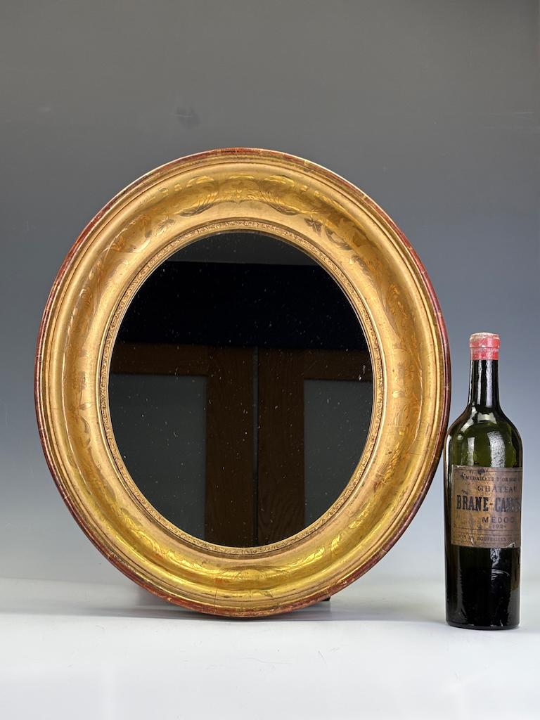 Cadre de miroir ovale en bois doré du début du 19e siècle (Restauration/Louis Philipp) en vente 1