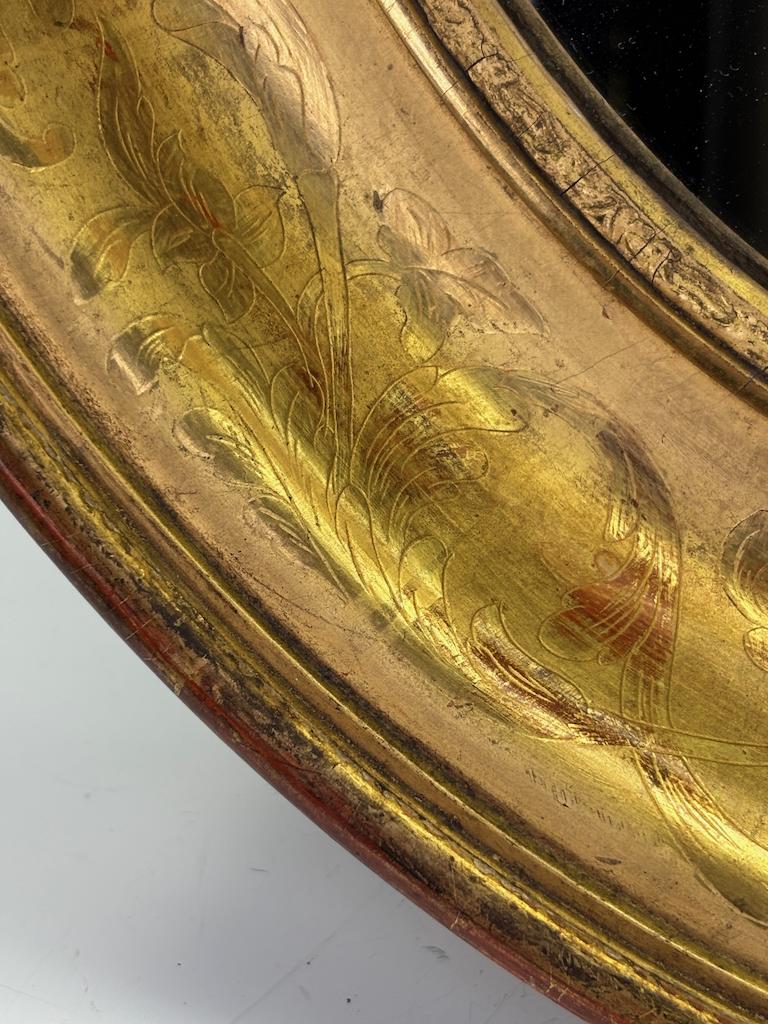 Cadre de miroir ovale en bois doré du début du 19e siècle (Restauration/Louis Philipp) en vente 2