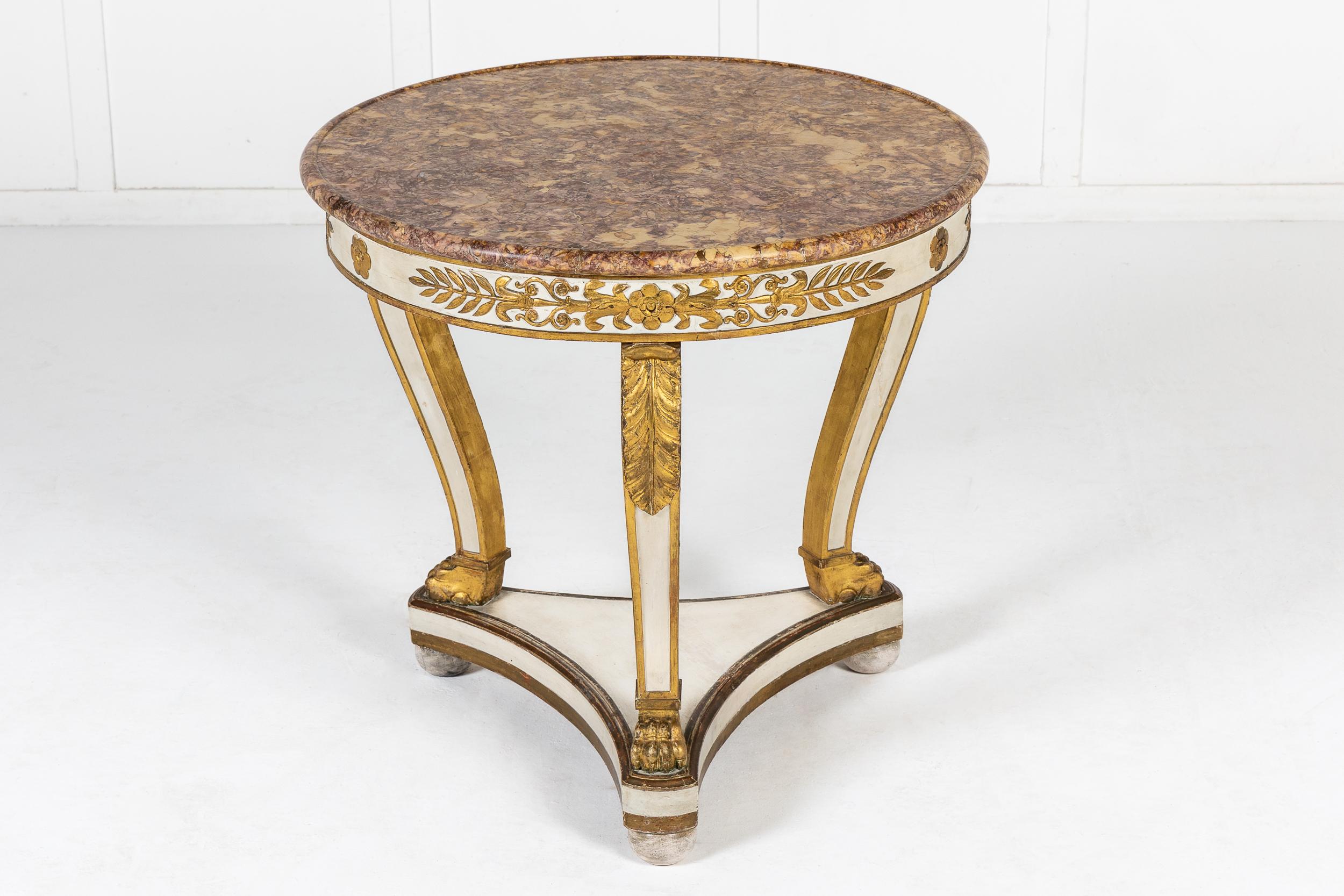 Early 19th Century French Painted and Gilt Guéridon In Good Condition For Sale In Gloucestershire, GB