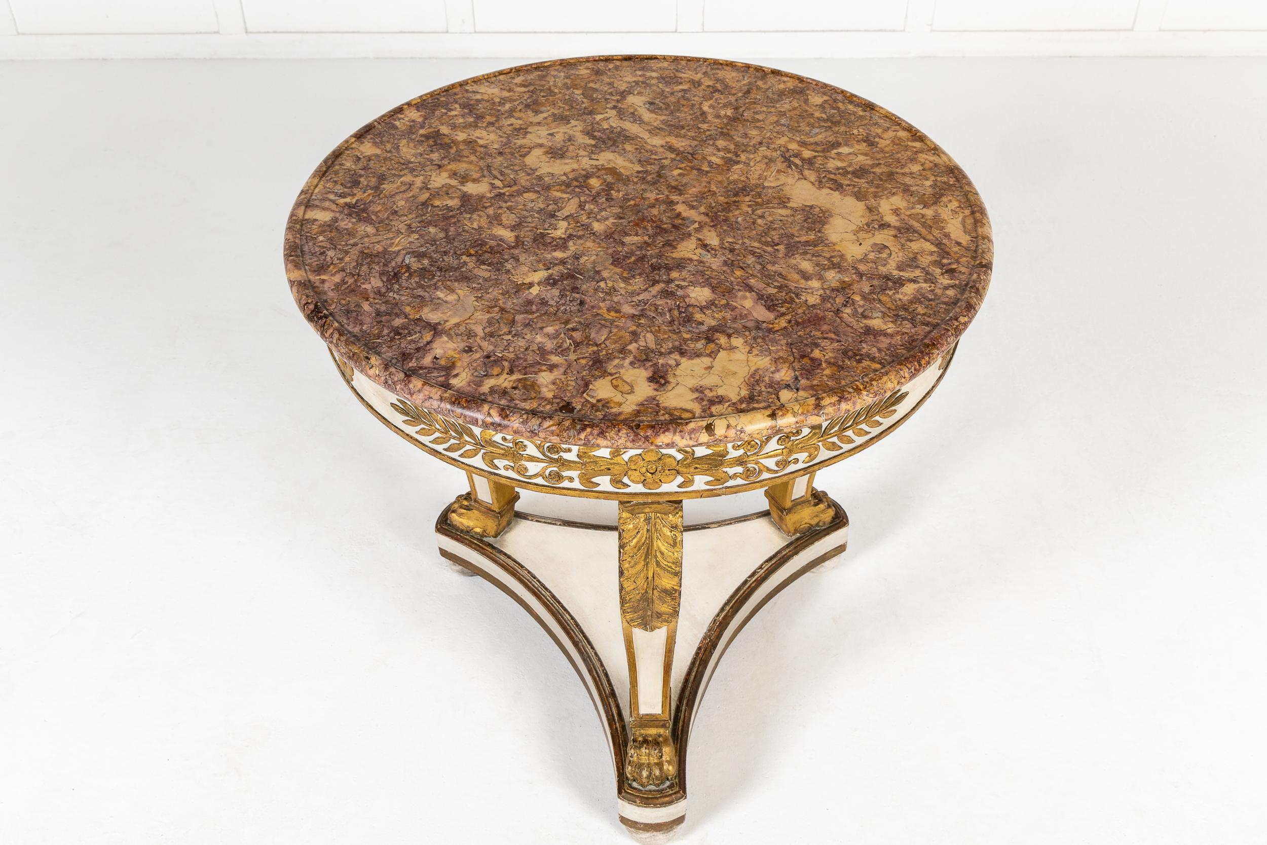 Early 19th Century French Painted and Gilt Guéridon For Sale 1