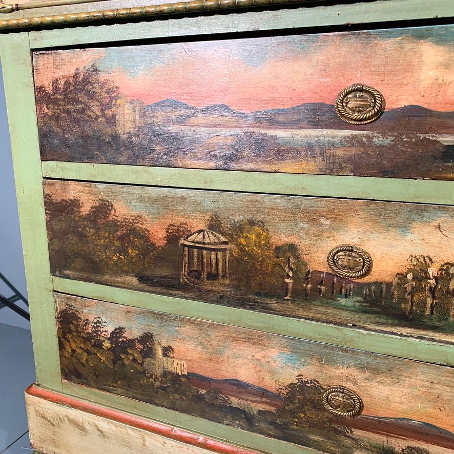 Pine Early 19th Century French Painted Commode Chest of Drawers