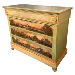 Antique Early 19th Century French Painted Commode Chest of Drawers