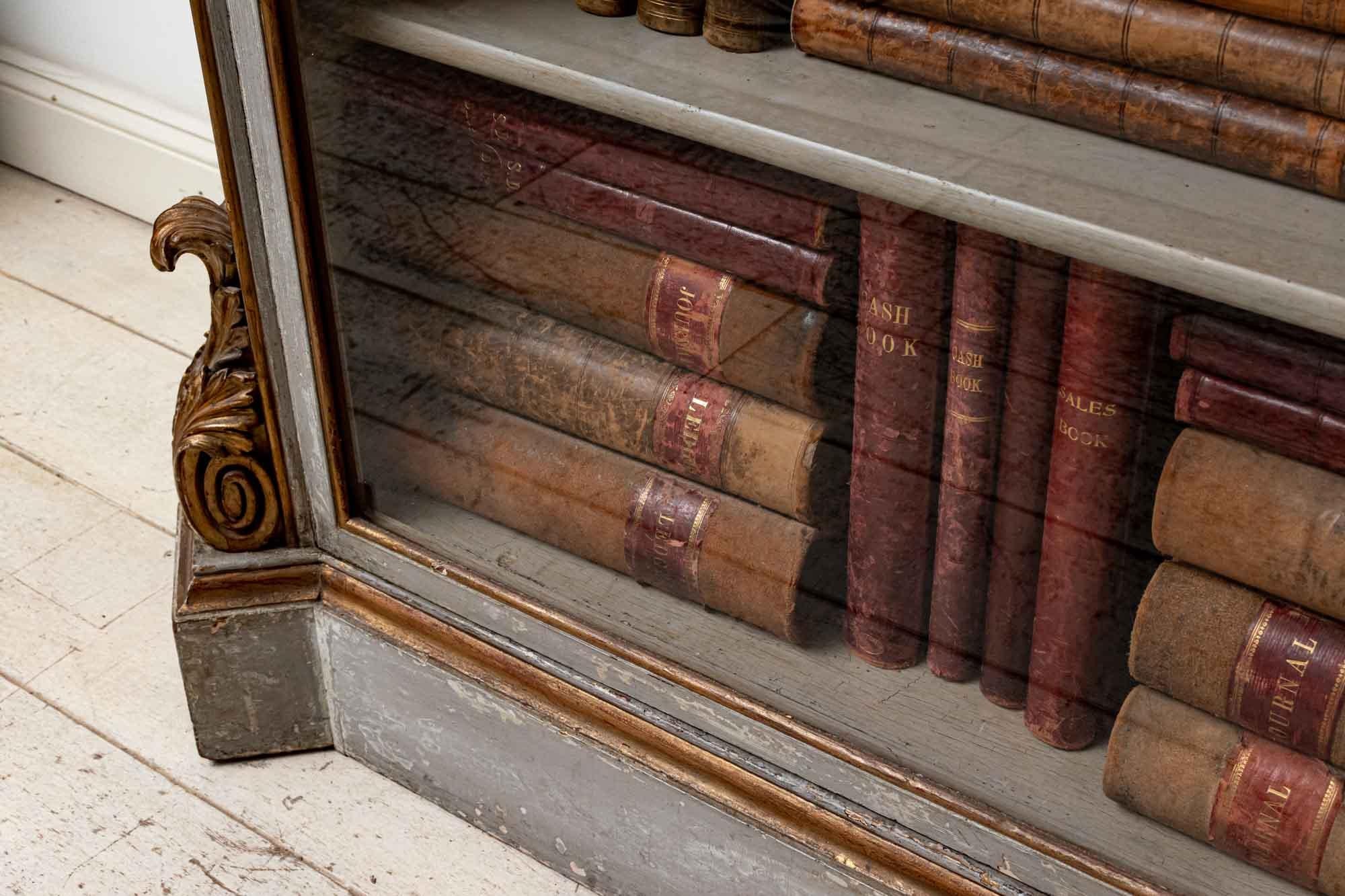Louis Philippe Early 19th Century French Painted Glazed Cabinet Bookcase with Original Marble
