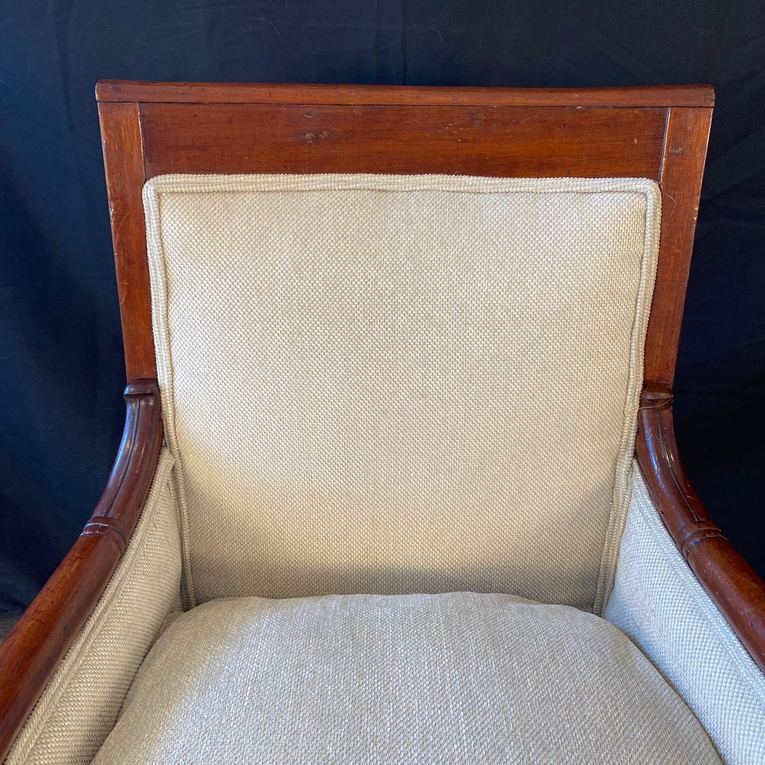 Early 19th Century French Pair Empire Fauteuils Armchairs 8