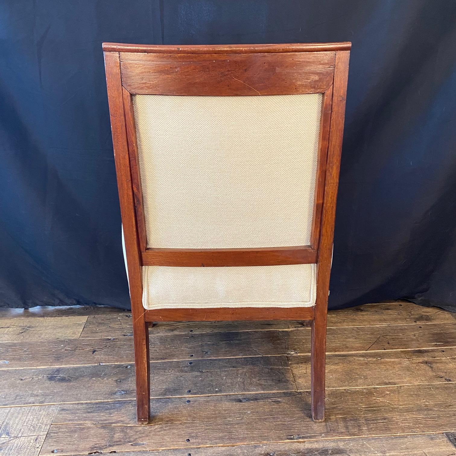 Early 19th Century French Pair Empire Fauteuils Armchairs In Good Condition In Hopewell, NJ