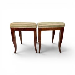 Early 19th Century French Pair of Walnut Directoire Stools