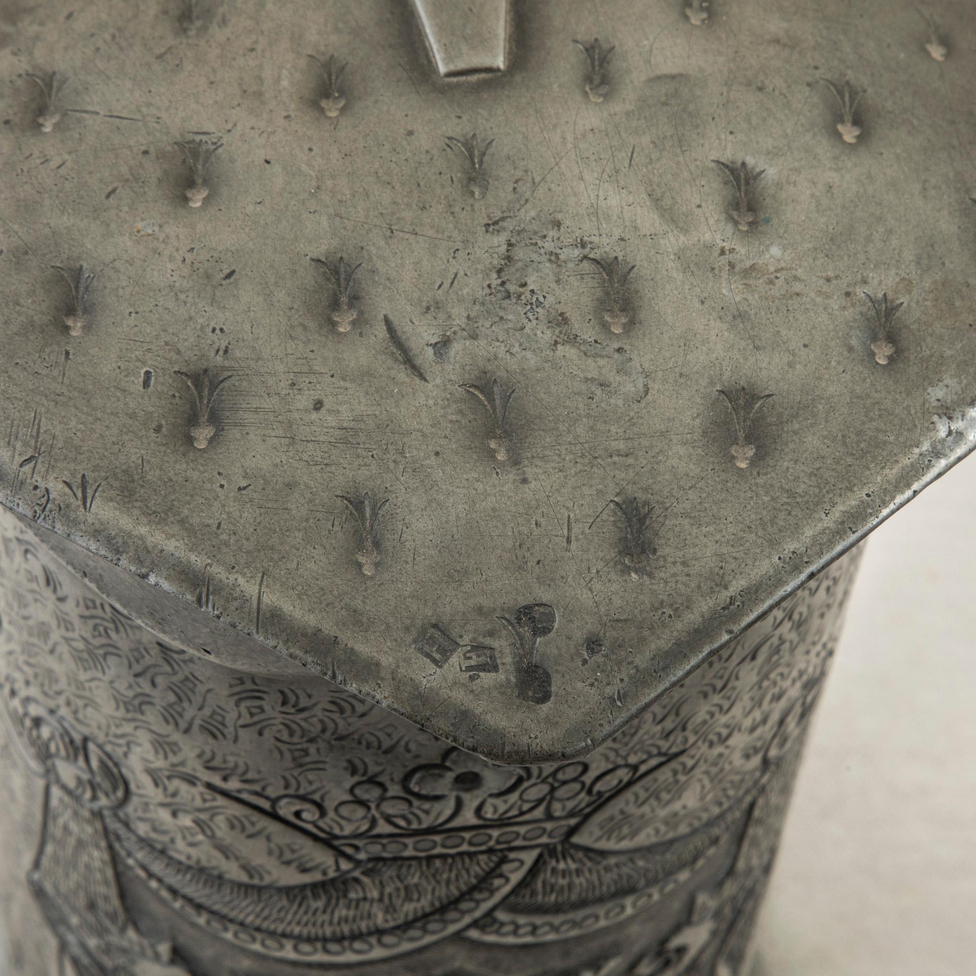 Early 19th Century French Pewter Tankard with Coat of Arms, Dated 1806 4