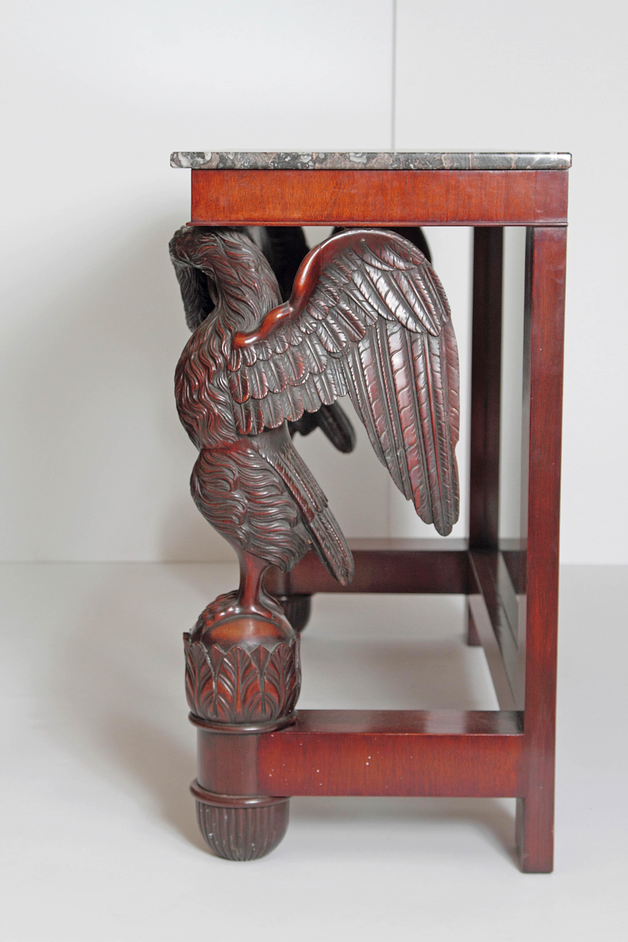 Early 19th Century French Pier Table with Grey Marble Top For Sale 3