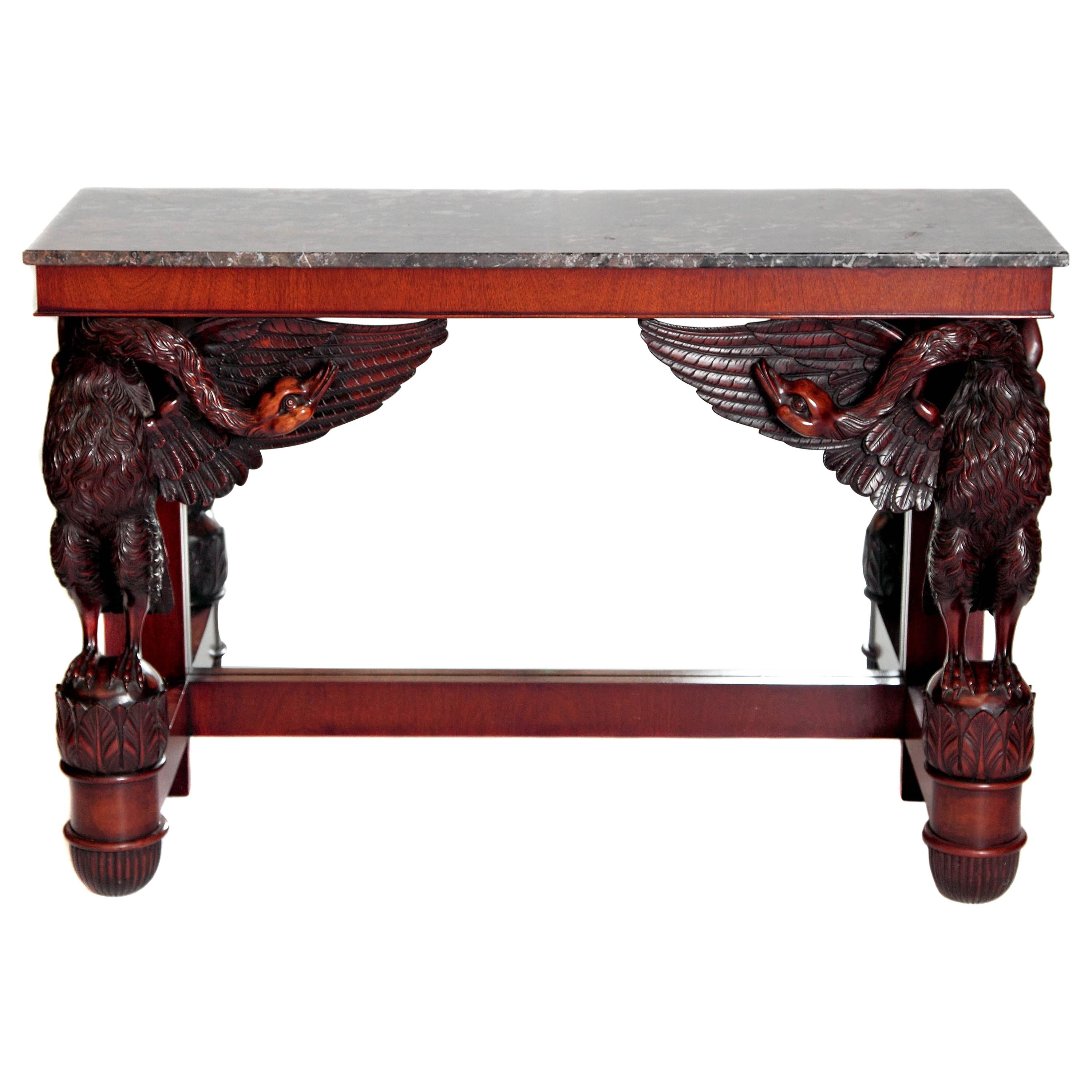 Early 19th Century French Pier Table with Grey Marble Top For Sale