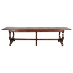Early 19th Century French Pine Monastery Trestle Table