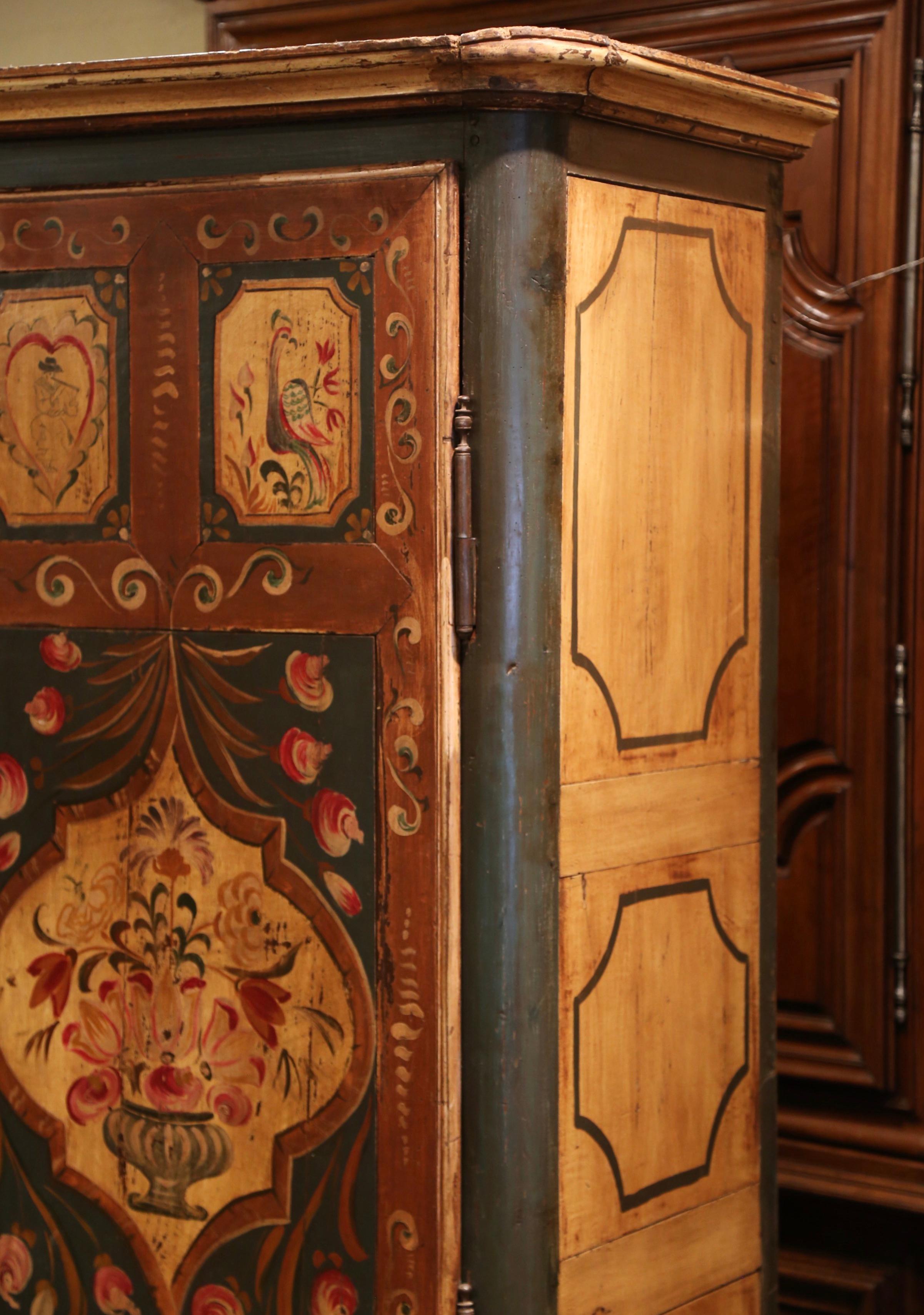 Armoire à deux portes en pin français du début du XIXe siècle peinte d'Alsace-Lorraine 6